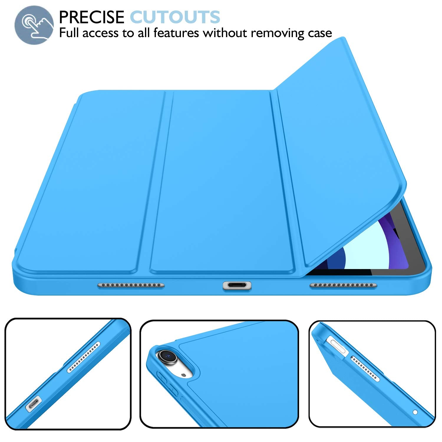 Imieet Ipad Air 11 Inch Case M3(2025) / M2 (2024), Ipad Air 5Th/4Th Generation Case 2022/2020 10.9 Inch With Pencil Holder,Trifo