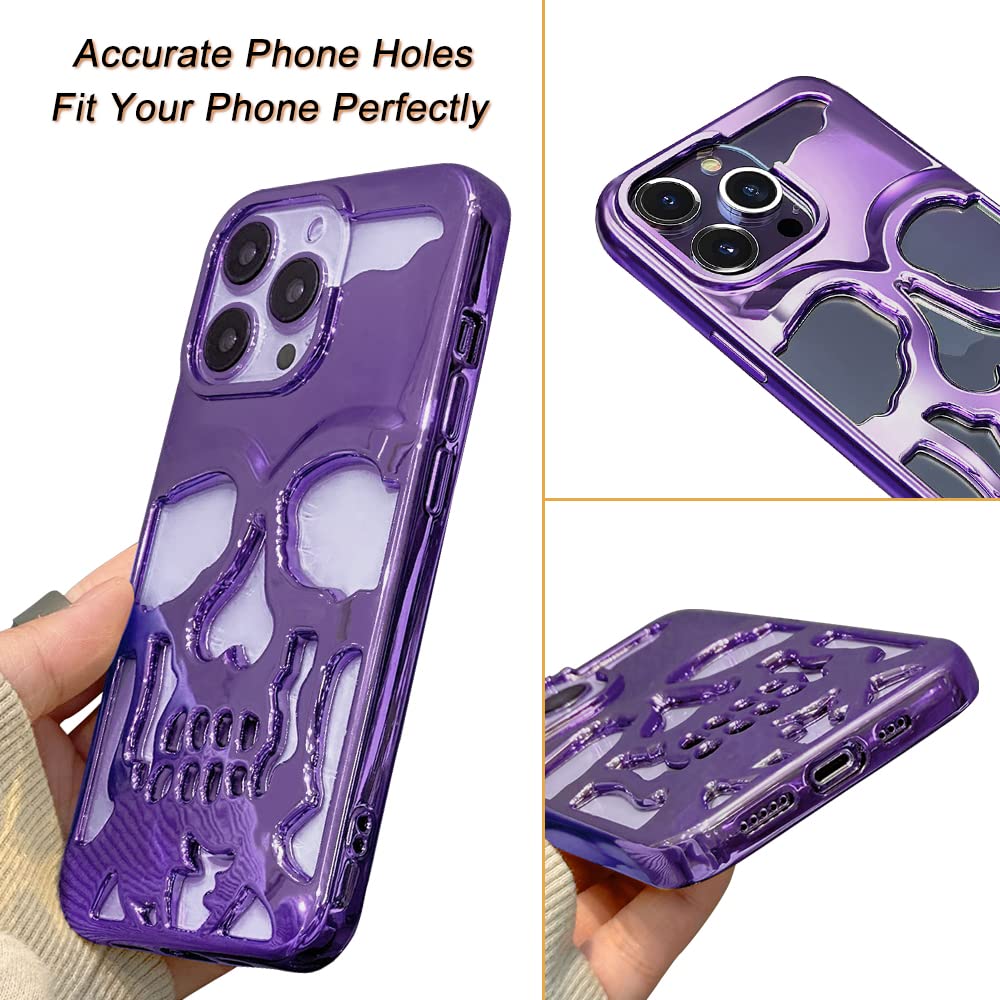 Imogacla 2023 Skull Halloween Phone Case - Chrome Hearts Iphone 15 Case, Skeleton Cool Gothic Designer For Iphone 15 Phone Case