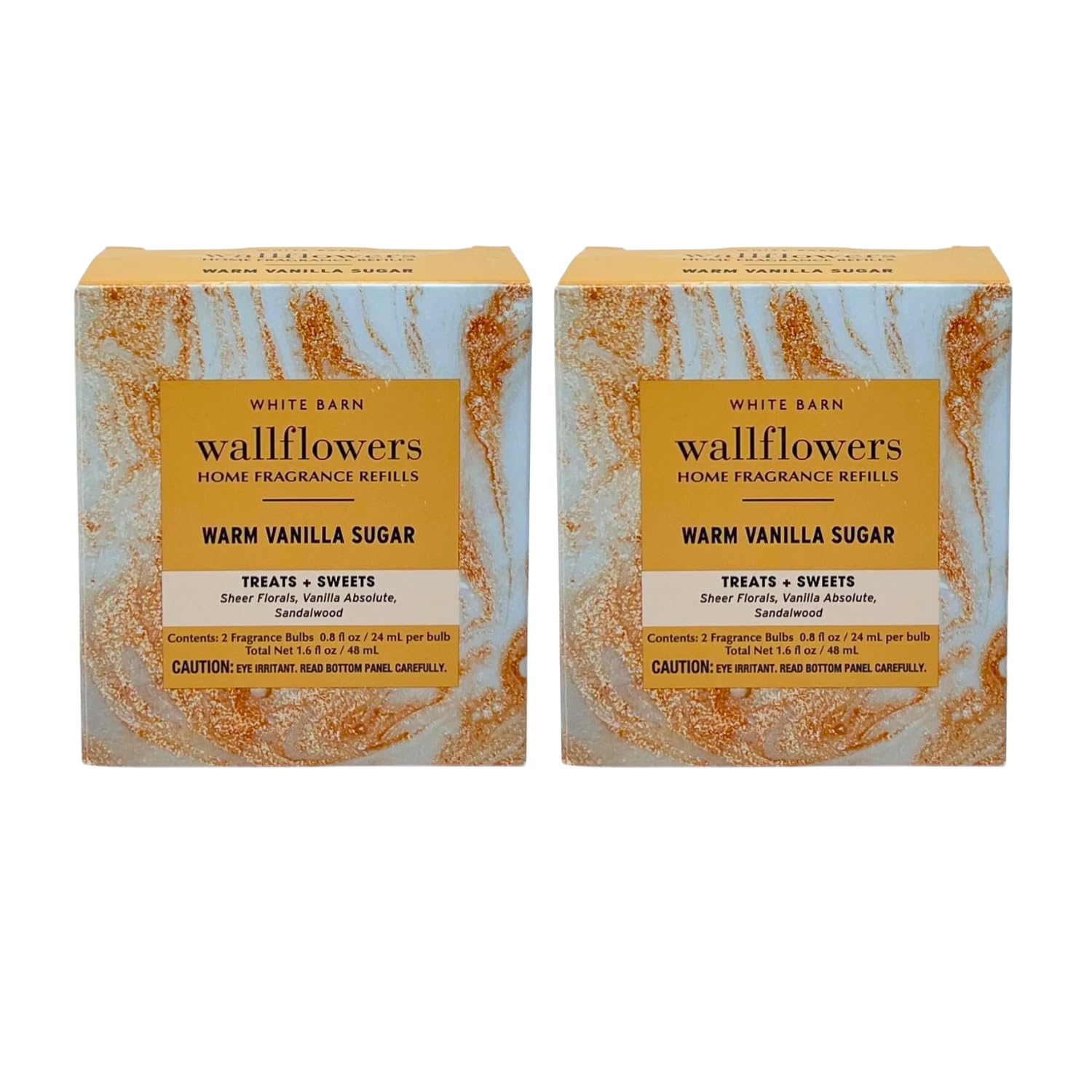 Bath & Body Works WARM VANILLA SUGAR Wallflowers Home Fragrance Refill 0.8 fl oz - Pack of 4