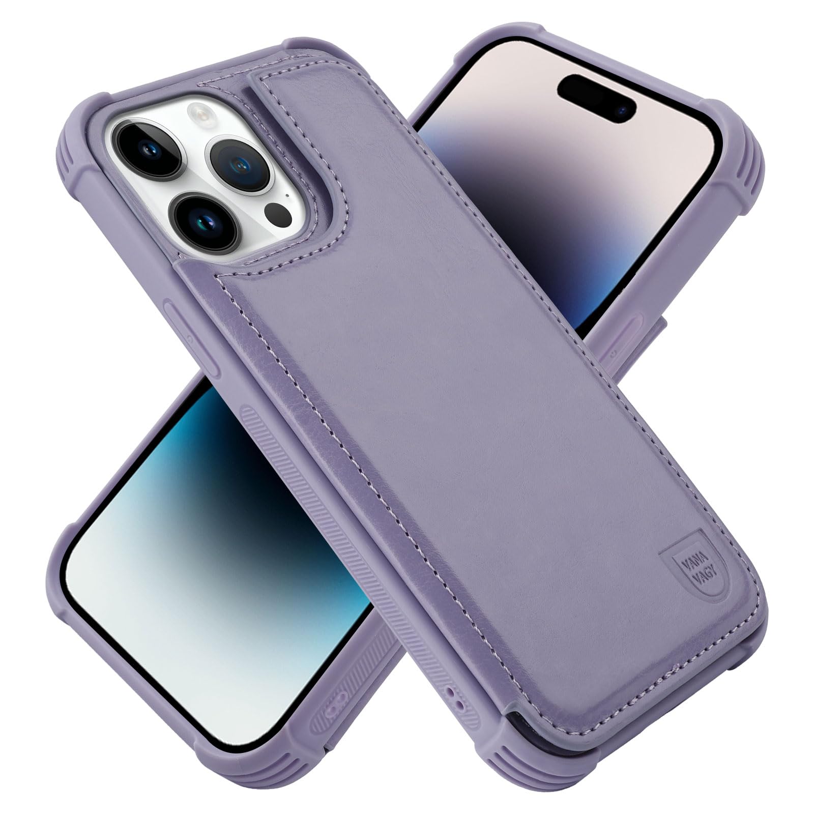 Vanavagy Wallet Case Compatible For Iphone 14 Pro Max For Women Men,Pu Leather Flip Folio Phone Case Cover Fits Magnetic Car Mou