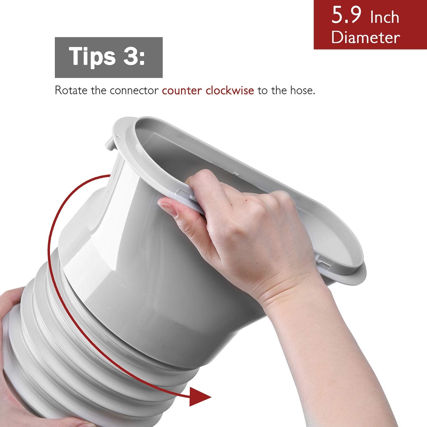 Turbro Portable Air Conditioner Exhaust Hose, 5.9 Inch Diameter Counter Clockwise, 78 Inch Length