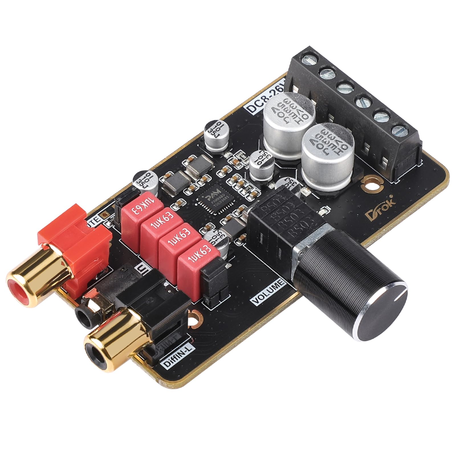 Drok 12V Amplifier Board, 15W+15W 2.0 Dual Channel Audio Amplifier Board Pam8620 Dc 8 26V 24V Digital Stereo Amp Module Class D Mini Power Amplify Circuit For Sound System Speaker Diy