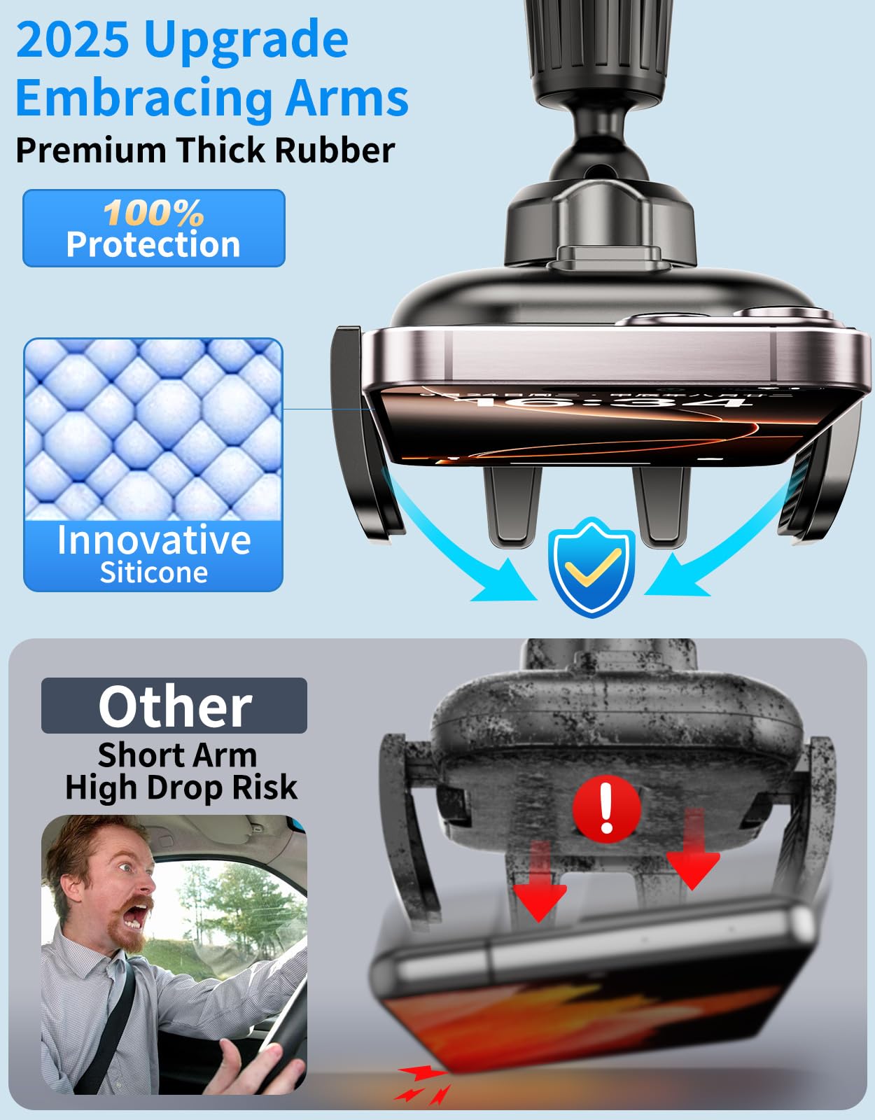 Upgraded Car Phone Holder, Metal Hook Clip Car Vent Phone Mount, Hands-Free Vent Phone Holders For Your Car, Compatible With Iph