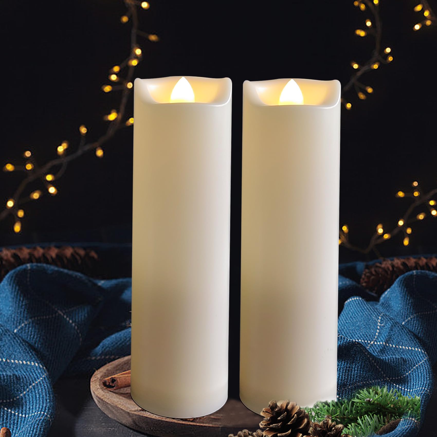 Led Battery Operated Candles 2''X7'' Plastic Flickering Flameless Candles With Timer Outdoor Waterproof Wedding Party Halloween