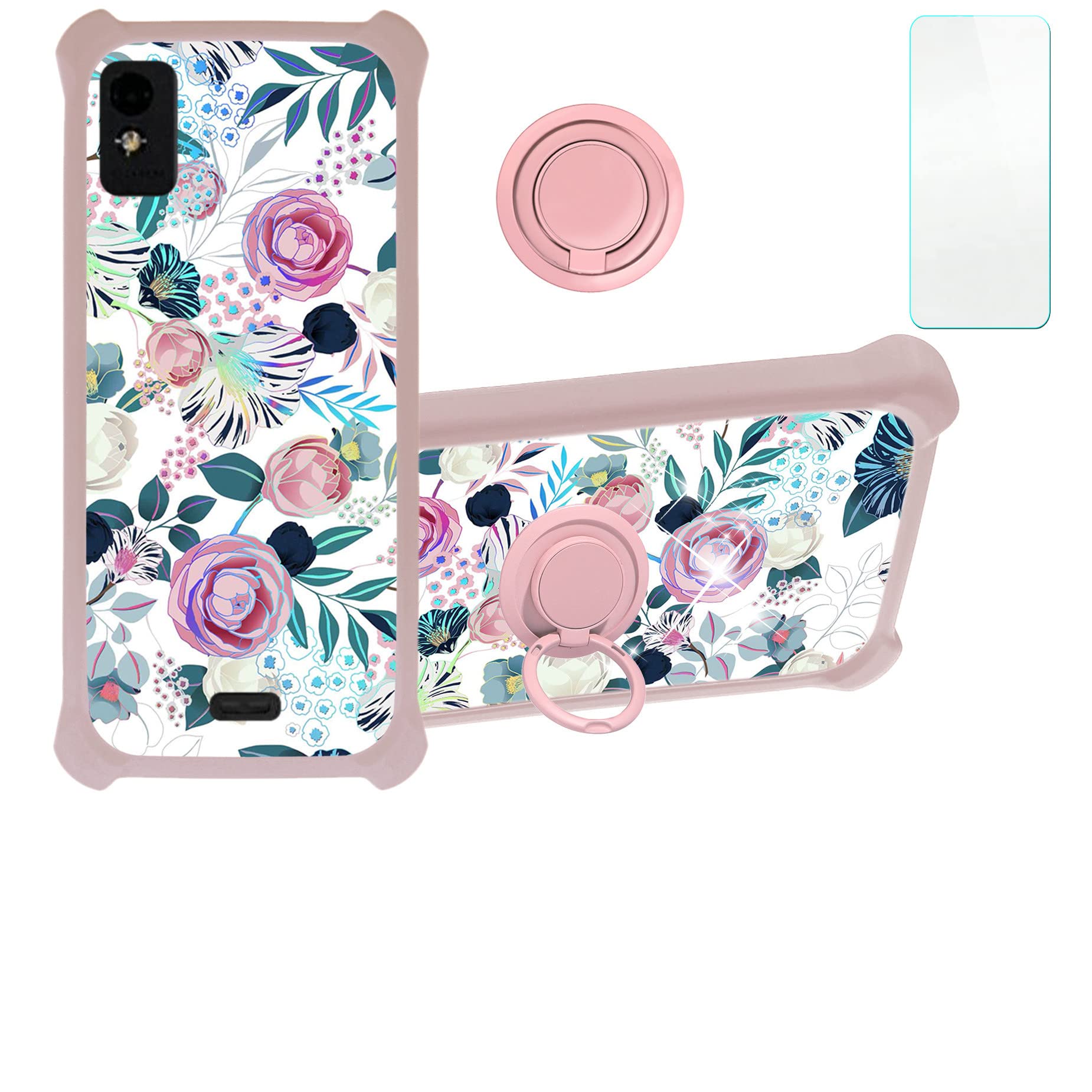 Blu Studio Mini 2023 Case Compatible With Blu Studio Mini 2023 Phone Case Cover [With Tempered Glass Screen Protector][Hard Pc +