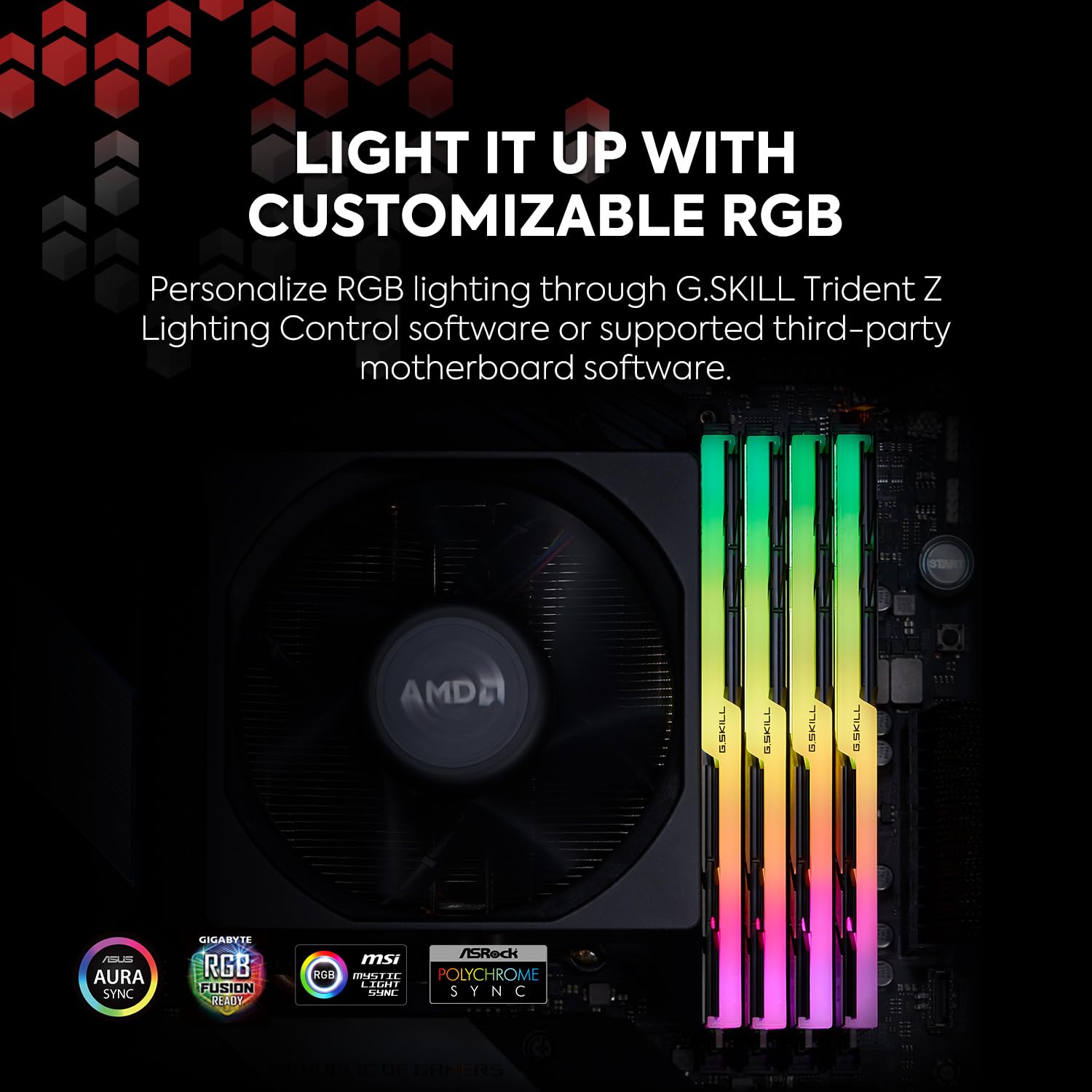 G.SKILL Trident Z Neo 32GB (2x16GB) DDR4 RAM 3600MT/s CL16 - Multicolor Intel/AMD UDIMM Memory for Desktop Computer