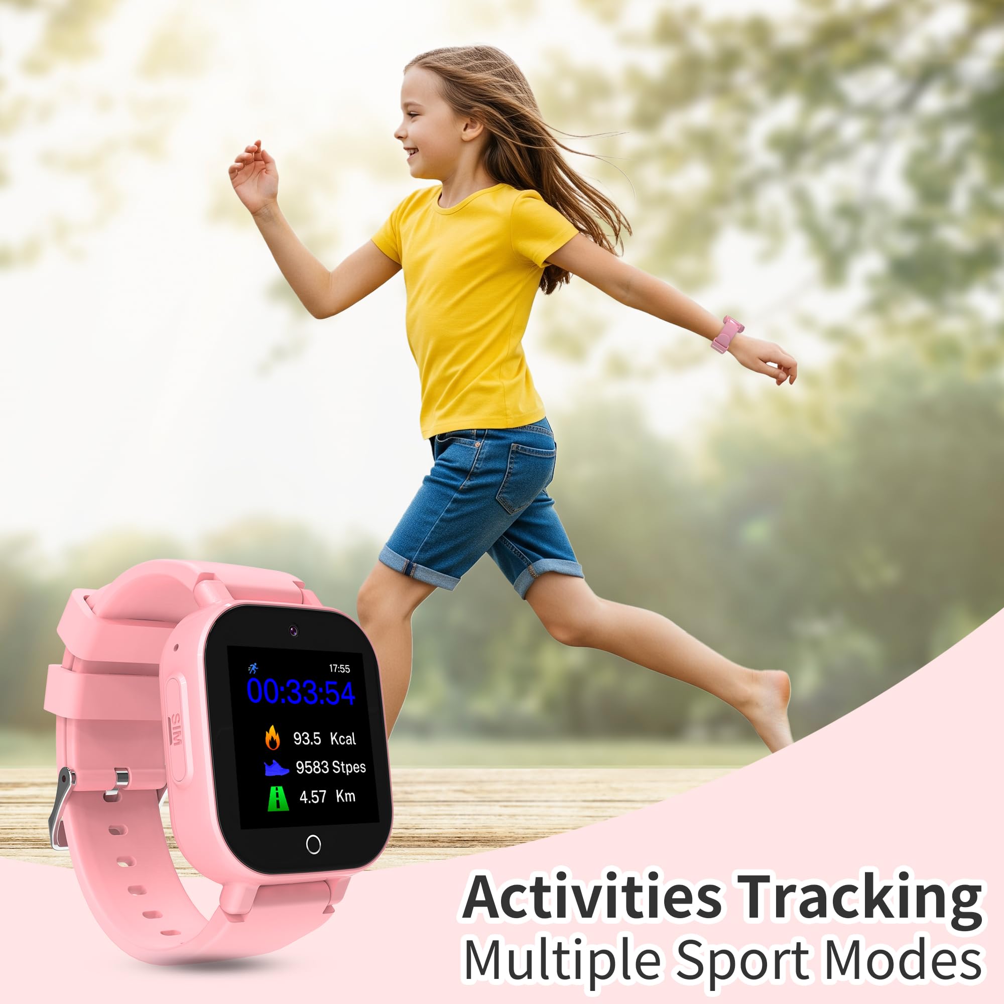 Kids Smart Watches Girls With Gps Tracker, Gps Watch For Kids Age 5-12 With Video & Voice Calling Texting Sos Puzzle Games Alarm