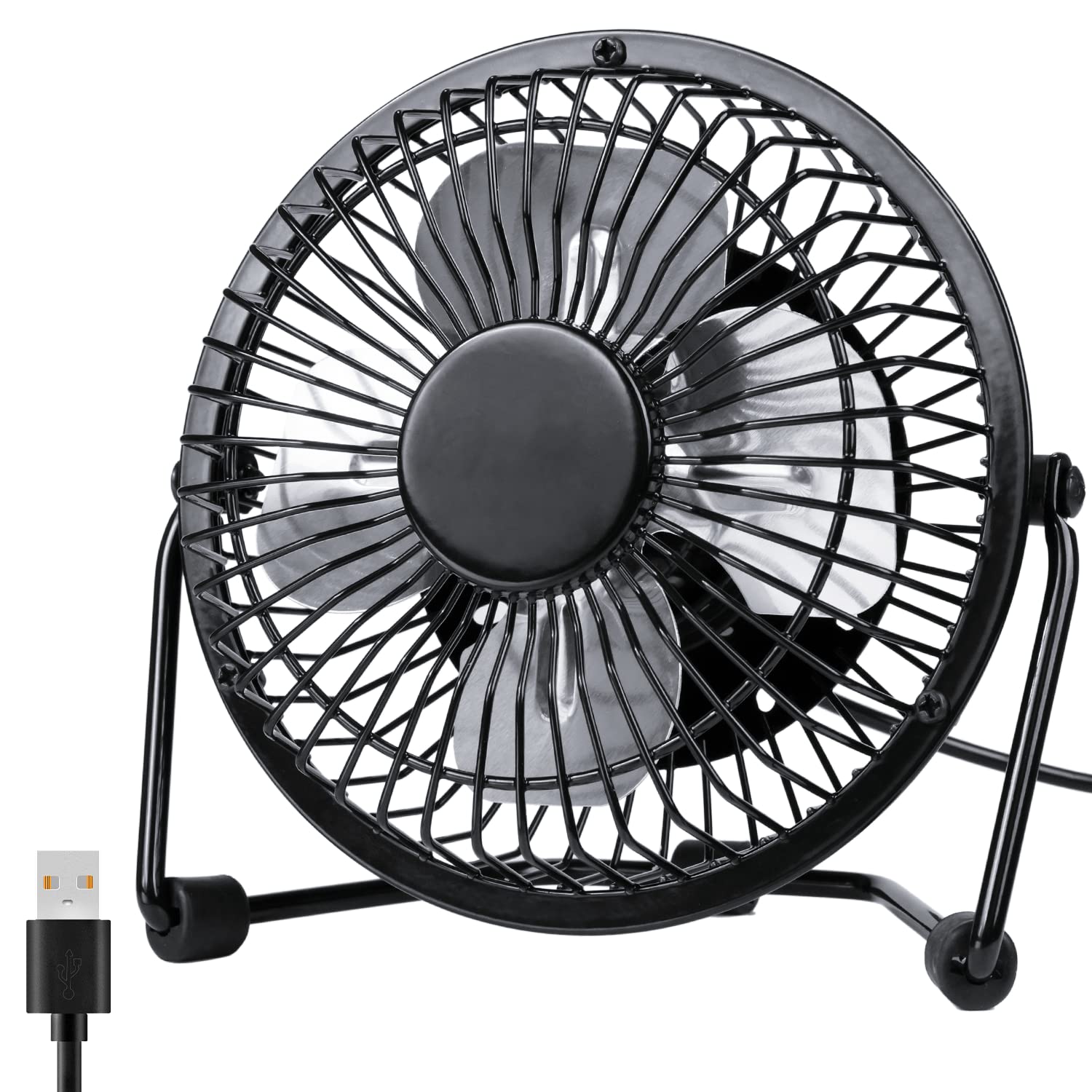 Zuvas Desk Fan Quiet Small Usb Fan 360 Rotation Portable Table Fan 2 Speed Mini Personal Fan Air Cooling Electric Fan For Home O
