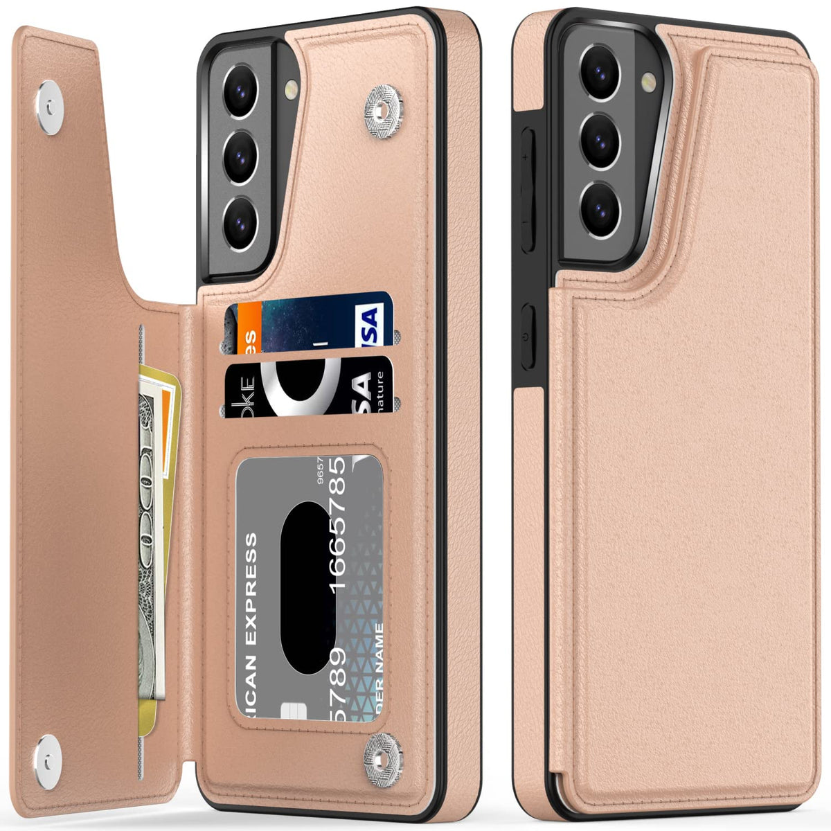 Leto Galaxy S21 Plus Case,Luxury Flip Folio Leather Wallet Case Cover Card Slots And Kickstand For Girls Women,Protective Phone 