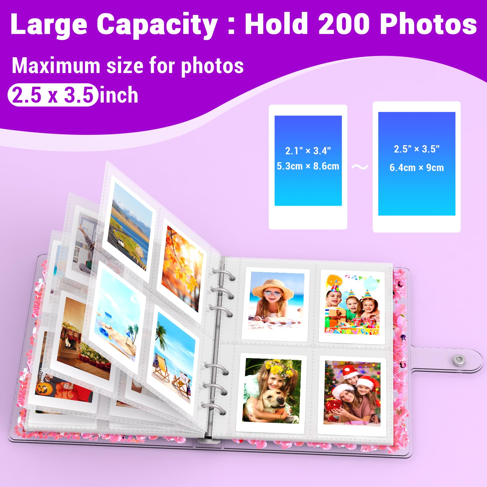 Kids Photo Album For Instax Mini, Photo Album For Polaroid, Applicable To Fujifilm Instax Mini 11 12 40 Kodak Mini Photo, Gift F
