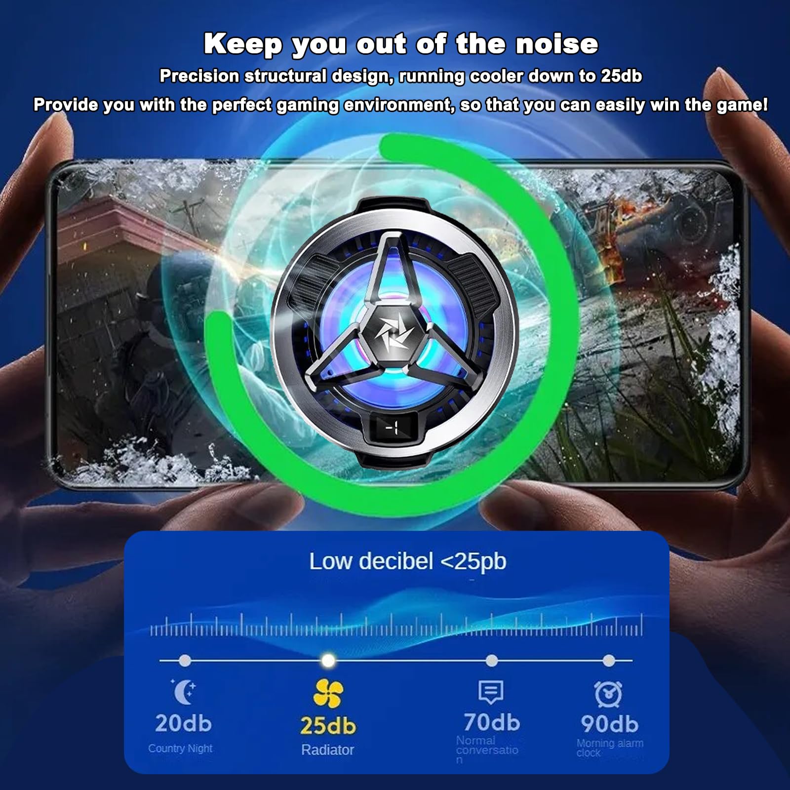 Phone Cooler Yovda Magnetic Cell Phone Cooling Fan With Semi Conductor Cooling Chip, Universal Phone Semiconductor Radiator For