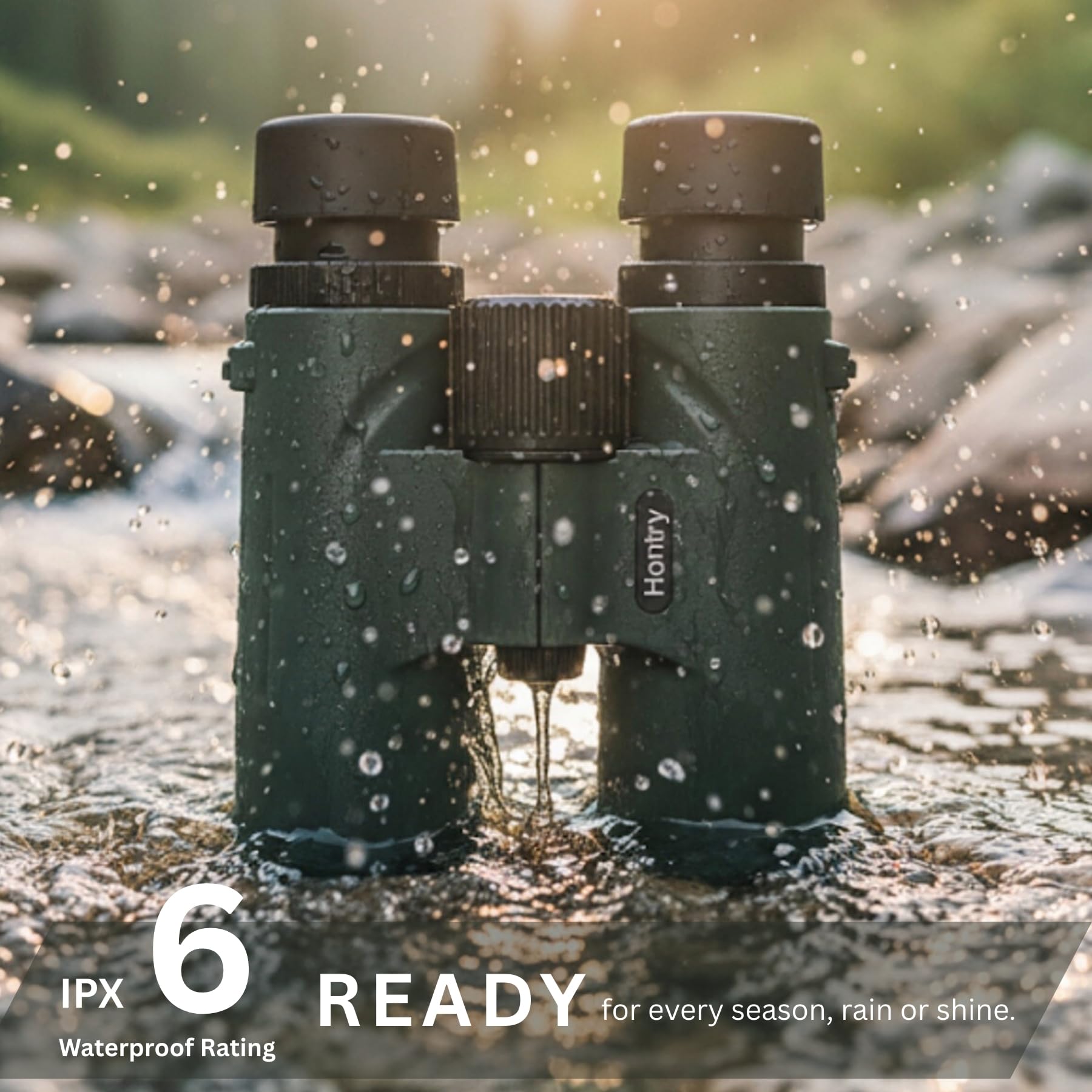 Hontry 8X42 Binoculars With Ipx6 Waterproof Protection For Bird Watching, Hunting, Cruise Ship, Travel And Safari