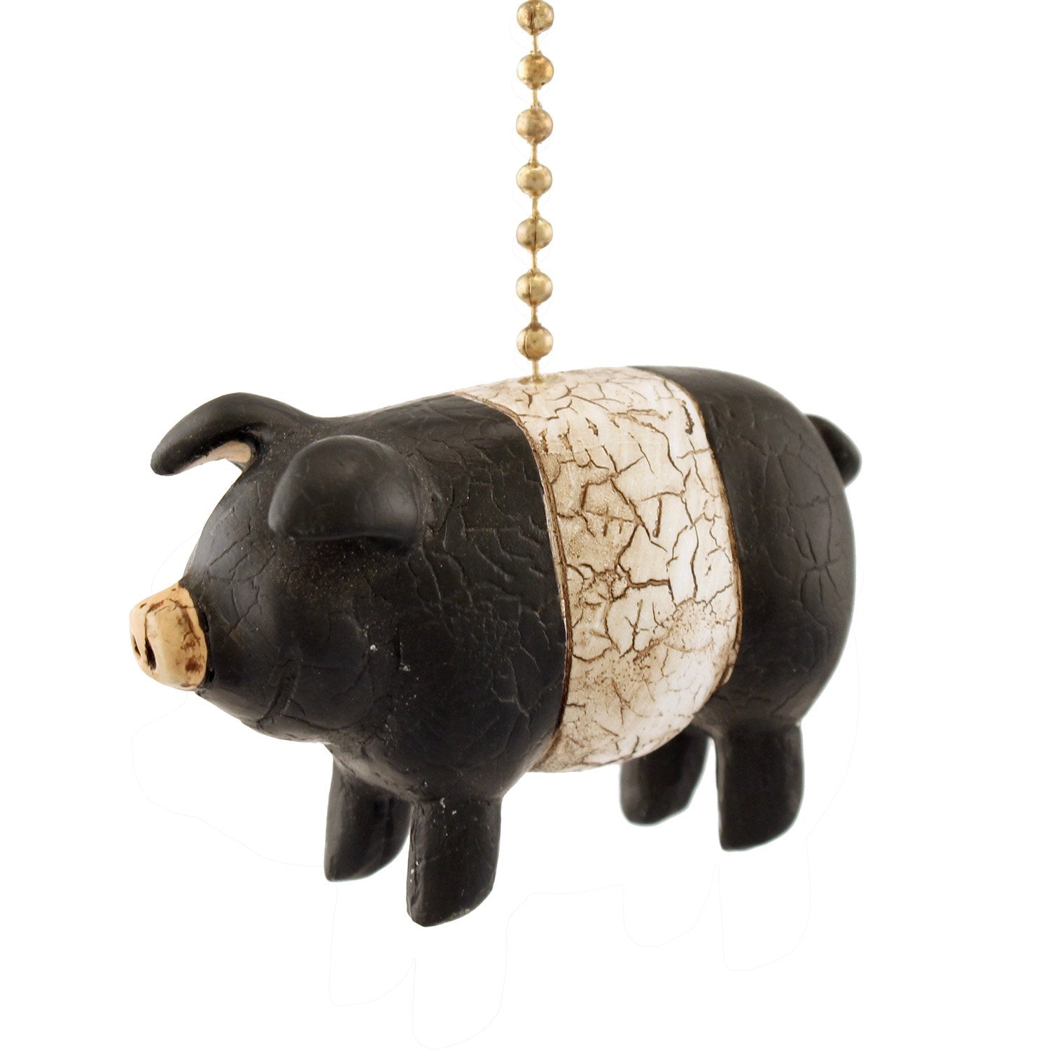 Black White Folk Pig Ceiling Fan Pull