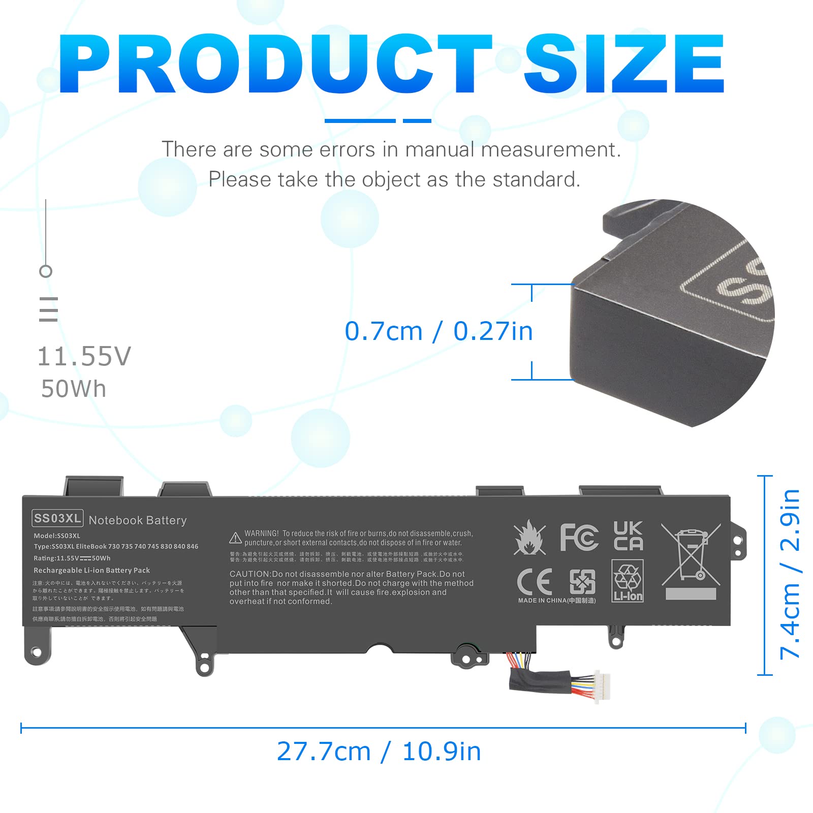 Ss03Xl 933321 855 Battery For Hp Elitebook 735 745 830 840 G6 Elitebook 730 735 740 745 830 836 840 846 G5 G5 Zbook 14U G5 G6 Se