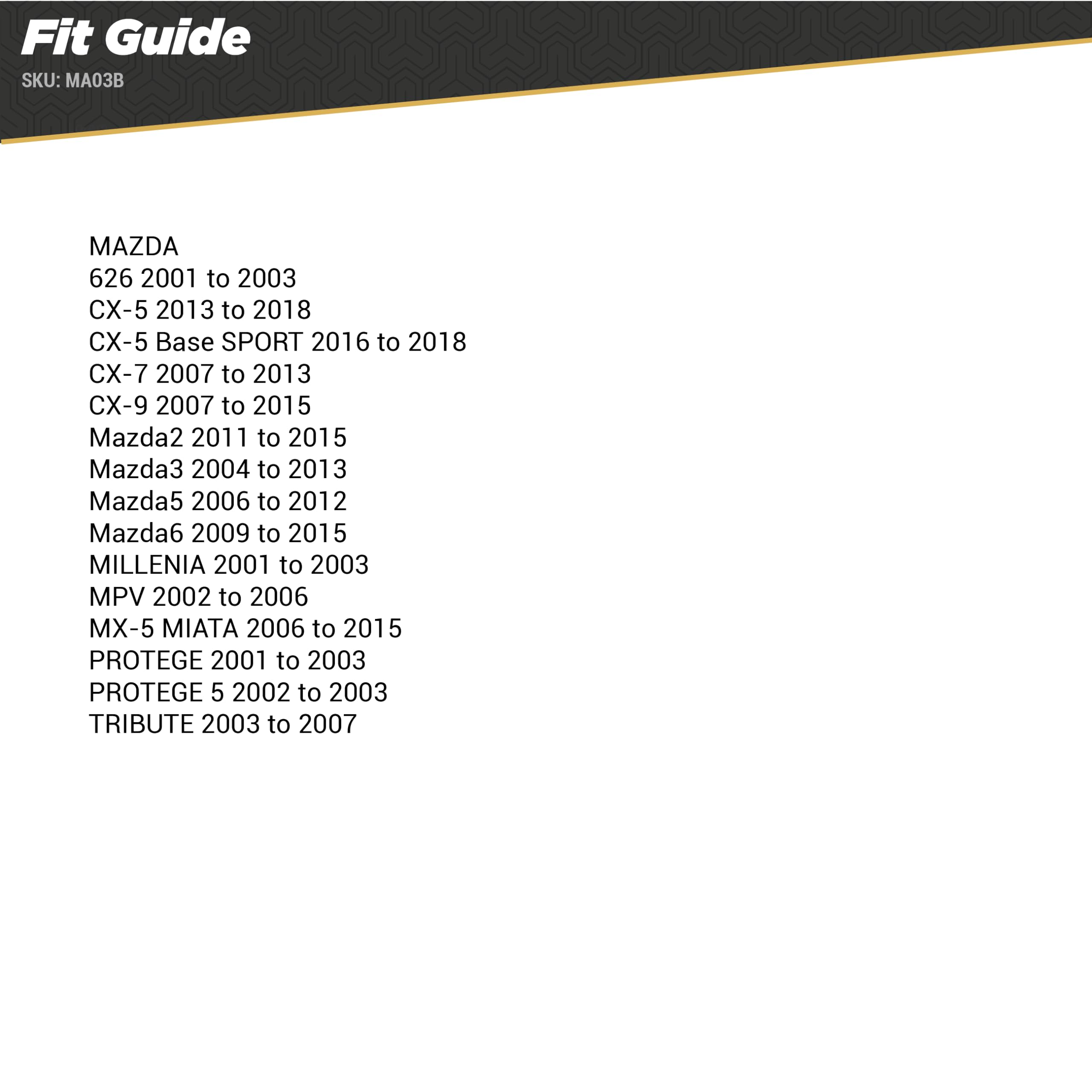 Scosche MA03B Radio Installation Harness Compatible with Select Non Amplified 2001 2018 Mazda Vehicles. See Fit Guide and Notes in Images to Verify Your Vehicle