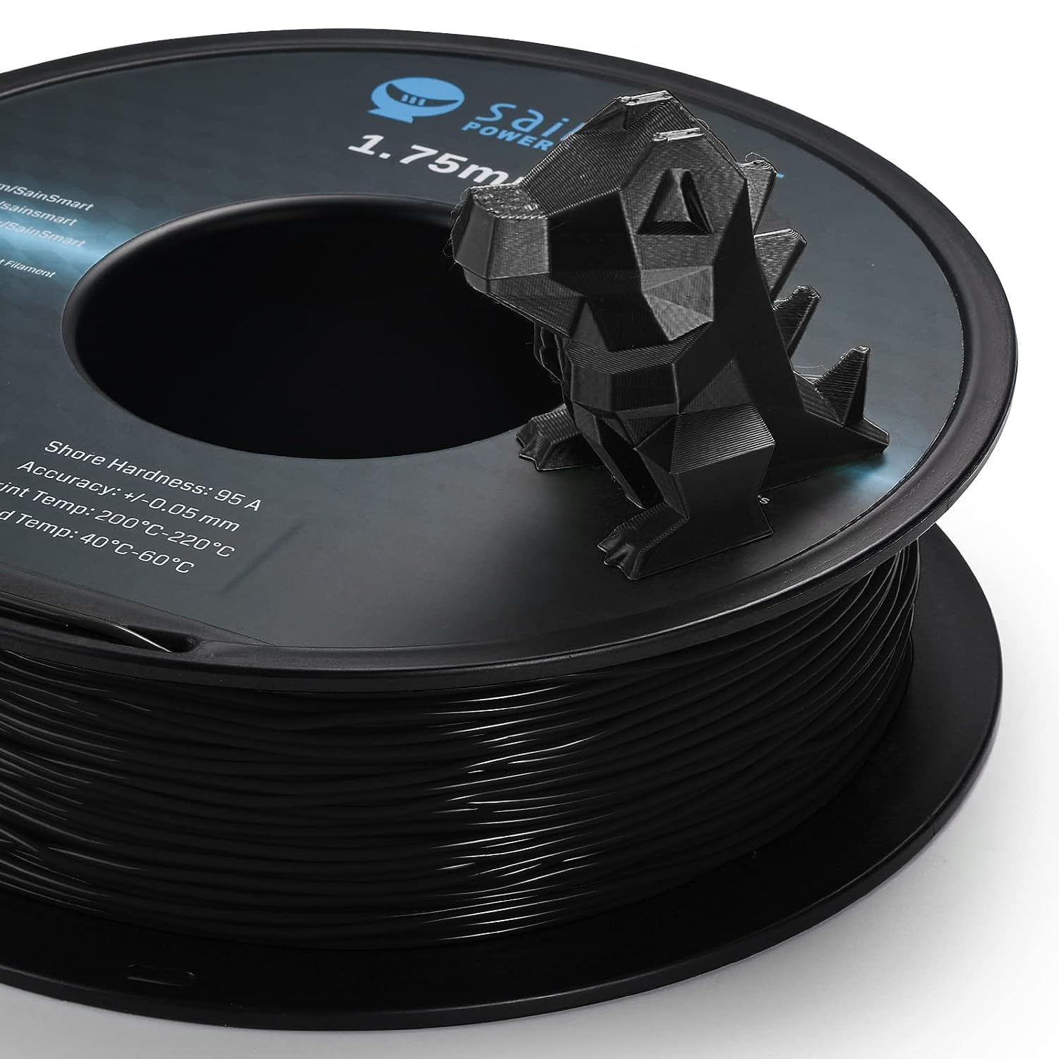 Sainsmart Tpu Filament 1.75, Blck Flexible Tpu 3D Printing Filament, 1.75 Mm, 0.8 Kg, Dimensional Accuracy +/  0.05 Mm