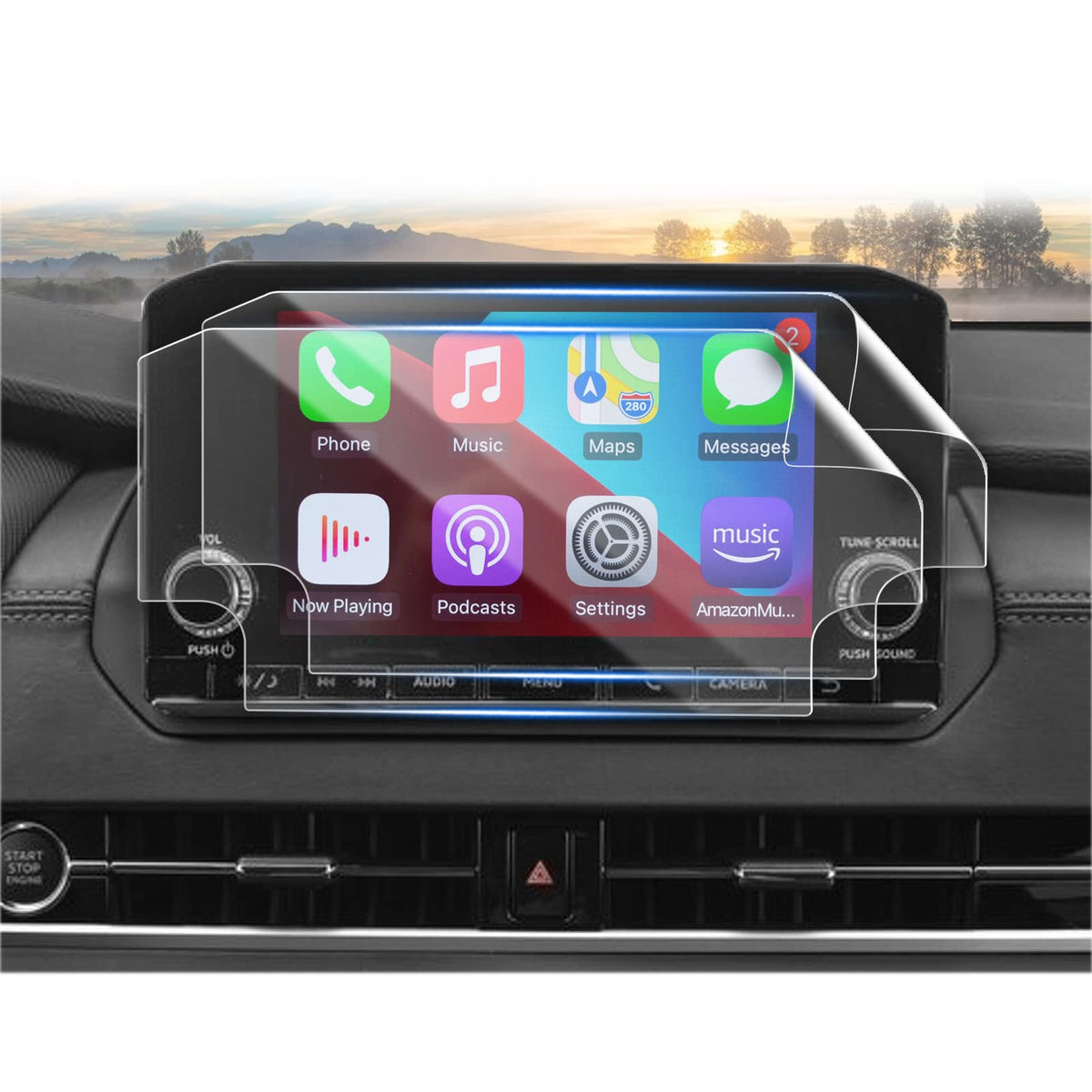 Cdefg For 2022 2023 2024 2025 Mitsubishi Outlander Screen Protector For Outlander Accessories Es Base 8' Nano Foils (2Pcs)