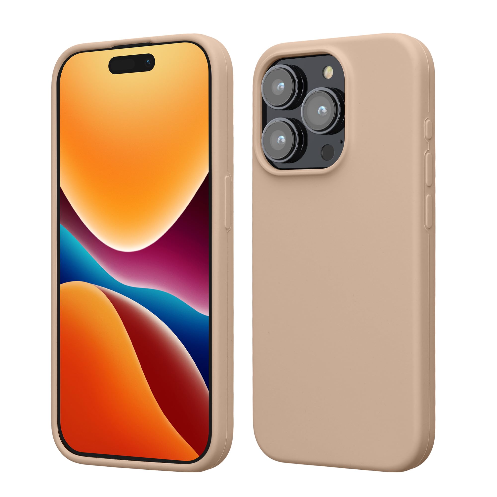 kwmobile Case Compatible with iPhone 15 Pro Case - Slim Soft TPU Silicone Cover - Mother of Pearl