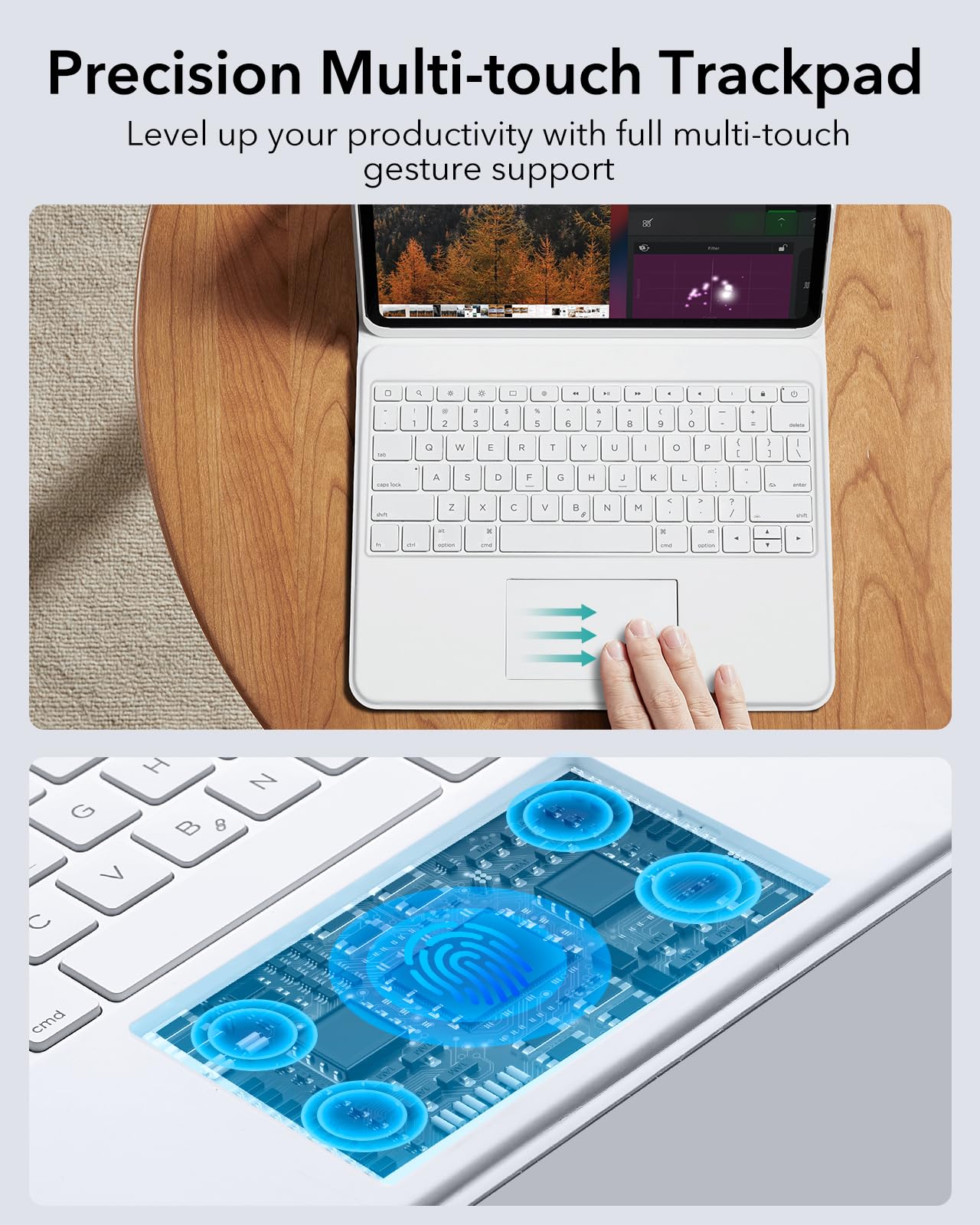 Esr Ascend Keyboard Case, Ipad Case With Keyboard Compatible With Ipad Pro 12.9 (2022/2021/2020/2018), Magnetic Detachable Case,