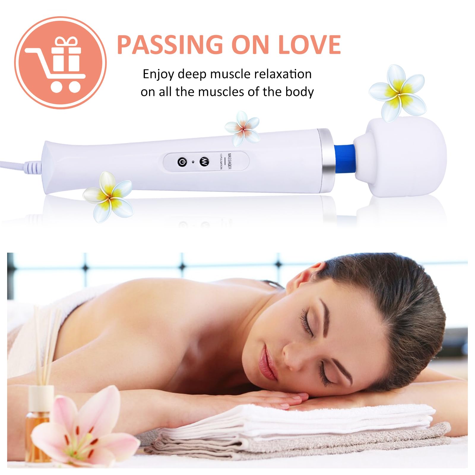 Vzvjtr Electric Muscle Massager, Handheld Relaxation Tool, Body Muscle Deep Tissue Massage For Neck Back Shoulder Foot (White)