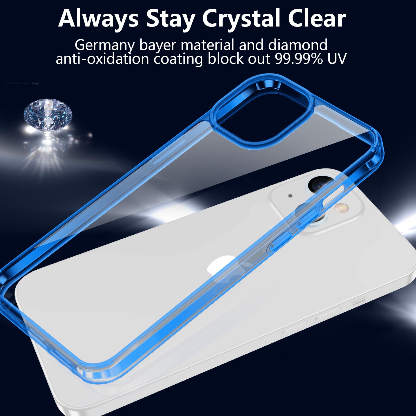 Jaroco For Iphone 13 Case 6.1 Inch, Translucent Anti Yellowing Slim Shockproof Fingerprint Resistant Anti Scratch For Iphone 13