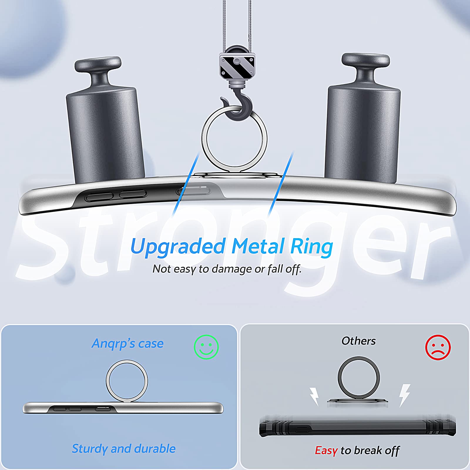 Anqrp Hidden Series Galaxy S21+ Plus Case 5G,[No Fall-Off Kickstand] 360 Embedded Ring, 15Ft Military Grade Shockproof Protectiv