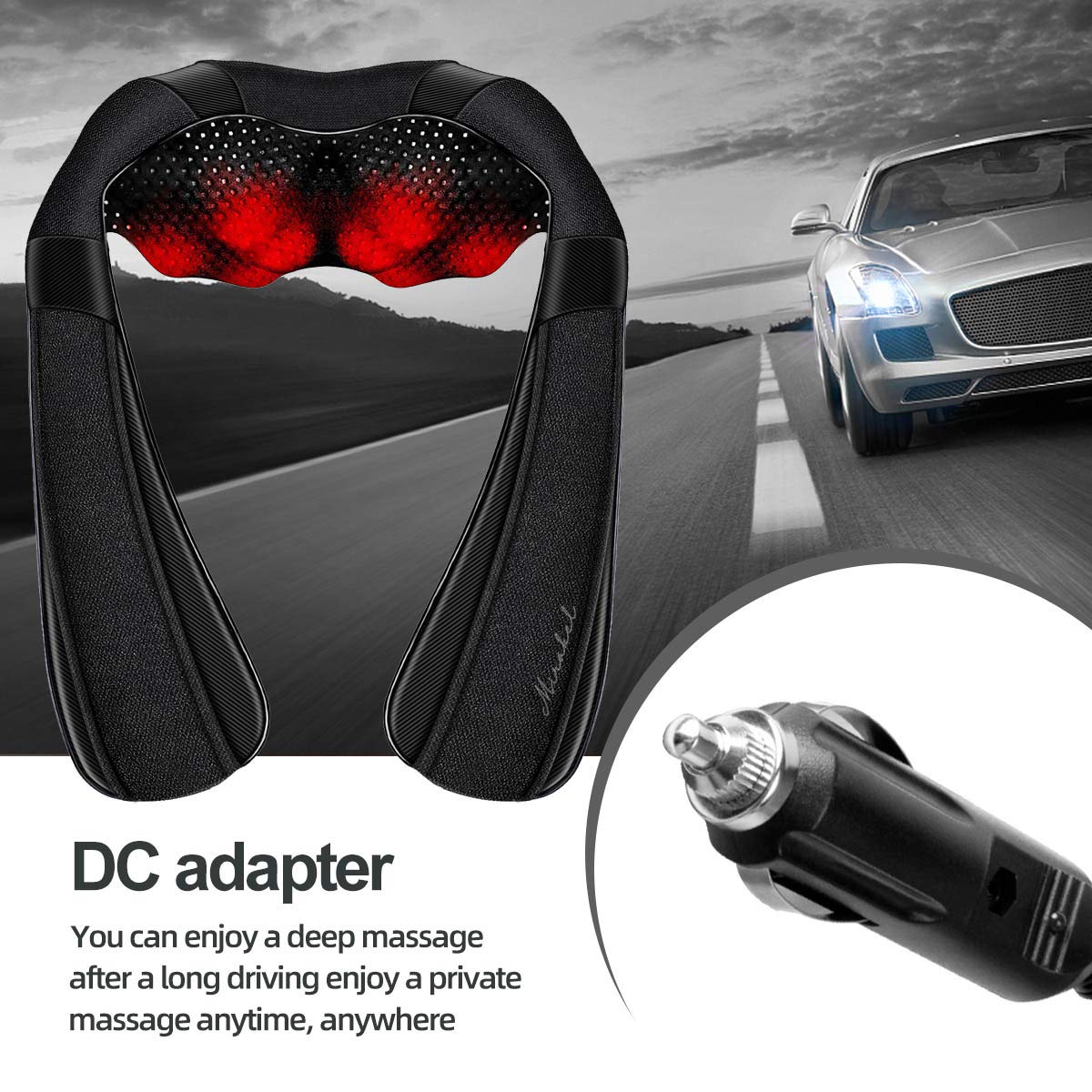 Mirakel Neck Massager, Shiatsu Back Neck Massager With Heat, Electric Shoulder Massager Pillow For Neck, Back, Shoulder, Foot, L