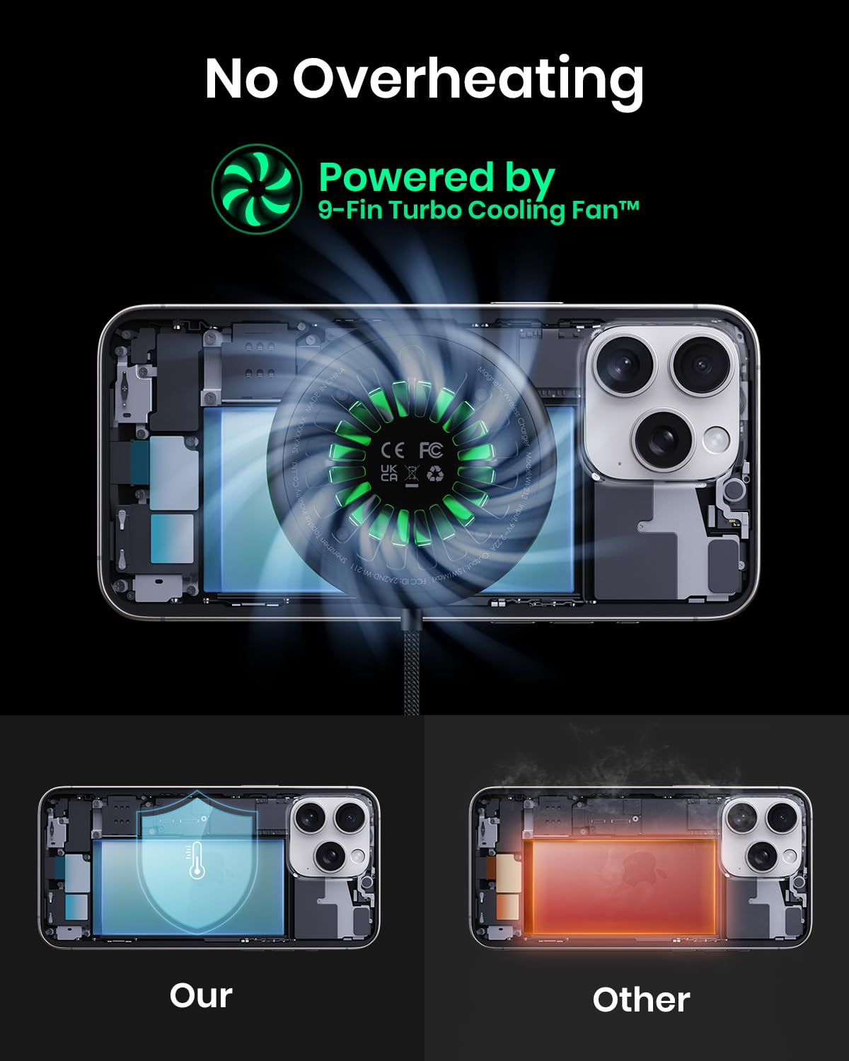 Iniu For Magsafe Charger, 15W Fast Charging Magnetic Wireless Charger Stand, Travel Essential Wireless Charging Station With Sle