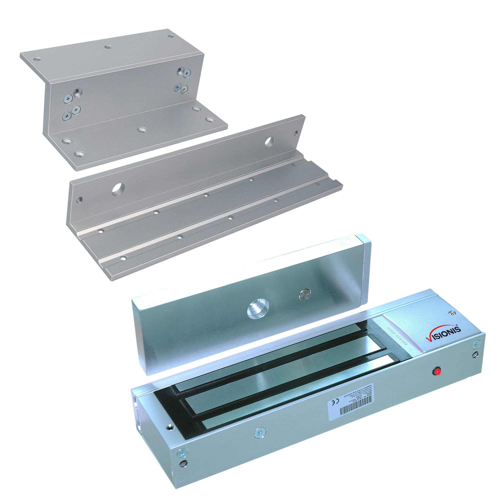 Visionis Fpc 5193 1200Lbs Indoor Electromagnetic Lock With 1,200 Lbs L And Z Bracket For Inswinging Door Access Control Maglock