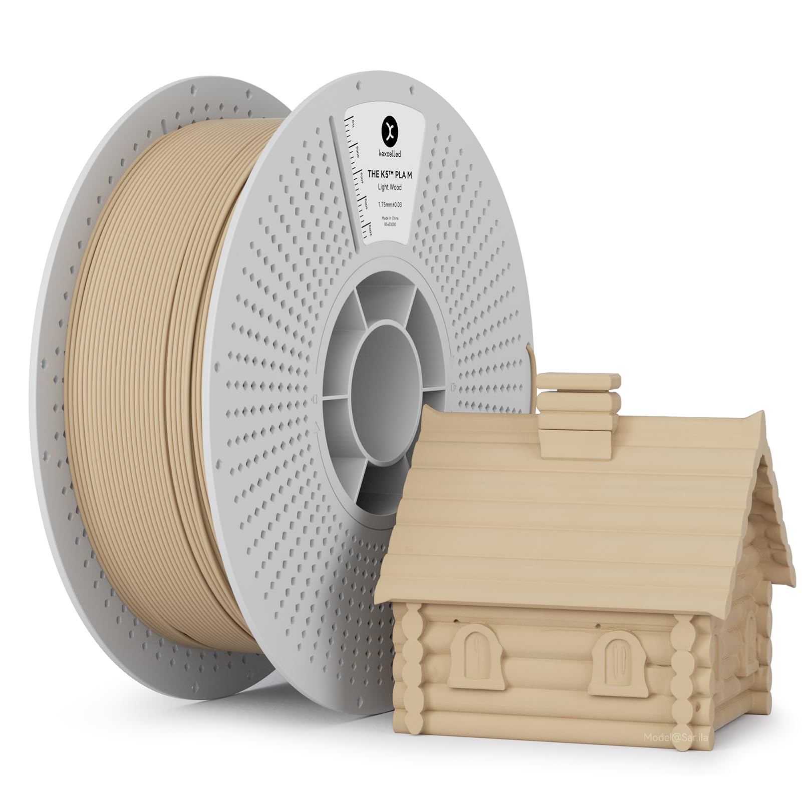kexcelled Matte PLA Filament 1.75mm,Matte Light Wood PLA 3D Printer Filament 1kg Spool (2.2lbs) with +/-0.03mm Accuracy,Upgraded