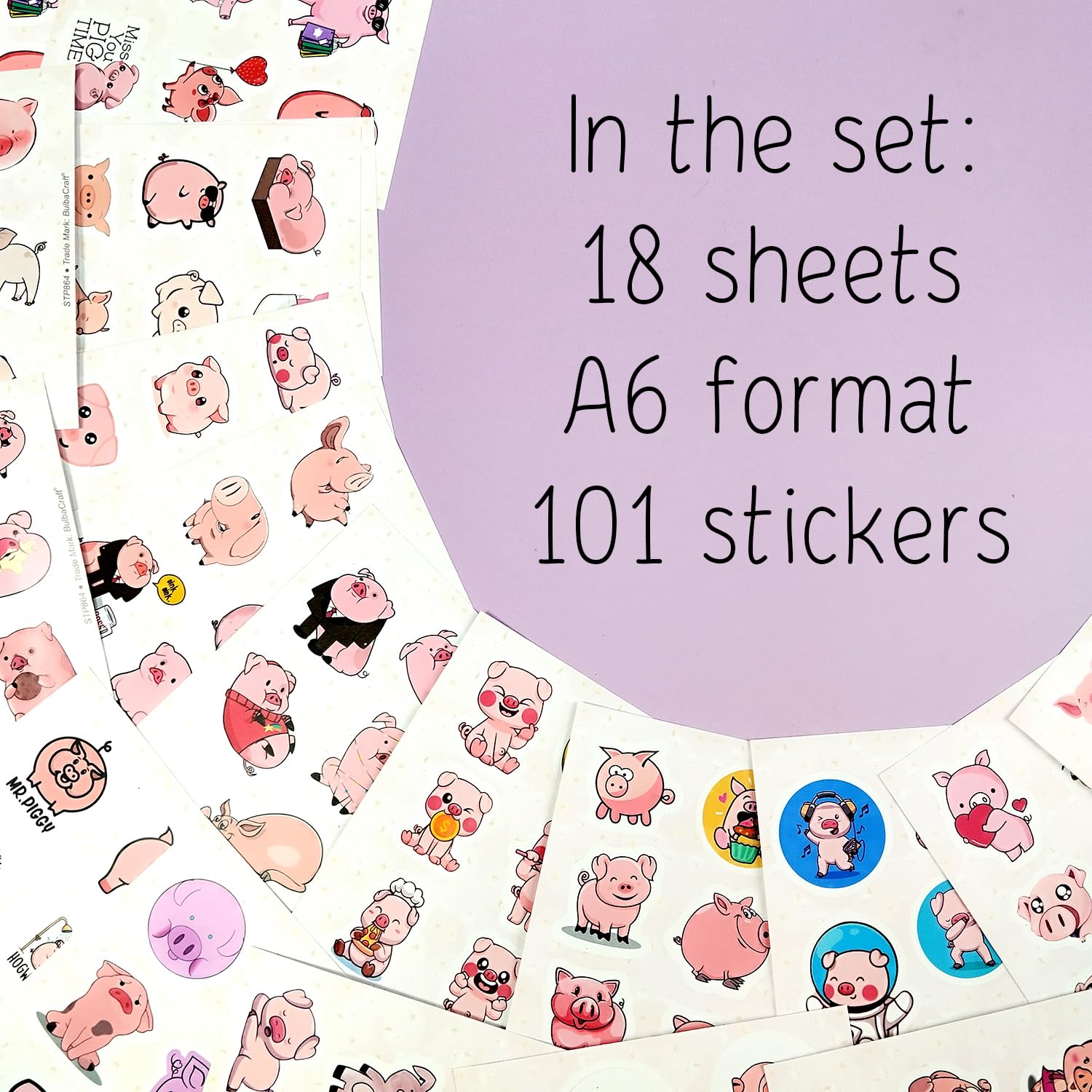 100Pcs Pig Stickers, Piggy Stickers For Water Bottle And Laptop, Pig Stuff, Pig Gifts For Pig Lovers, Pig, Pig Plush, Pig Stuffe
