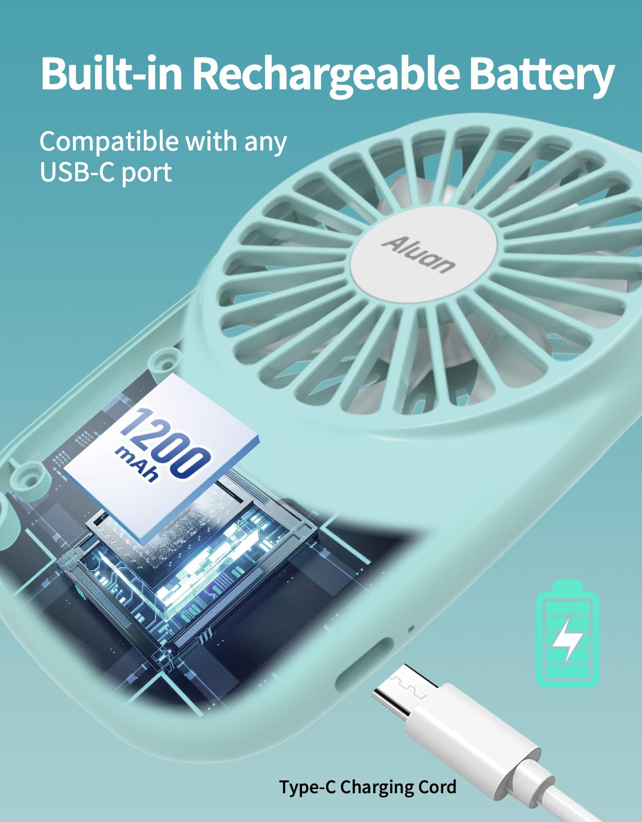 Aluan Handheld Mini Fan Powerful Small Personal Portable Speed Adjustable Usb Rechargeable Eyelash Fan For Kids Girls Boys Woman