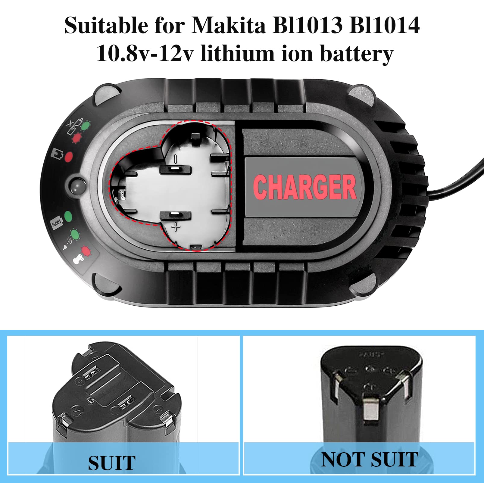Laipuduo Li Ion Battery Charger For Makita Bl1013 Bl1014 10.8V 12V Lithium Ion Batteries Dc10Wa Electrical Drill Screwdriver Too