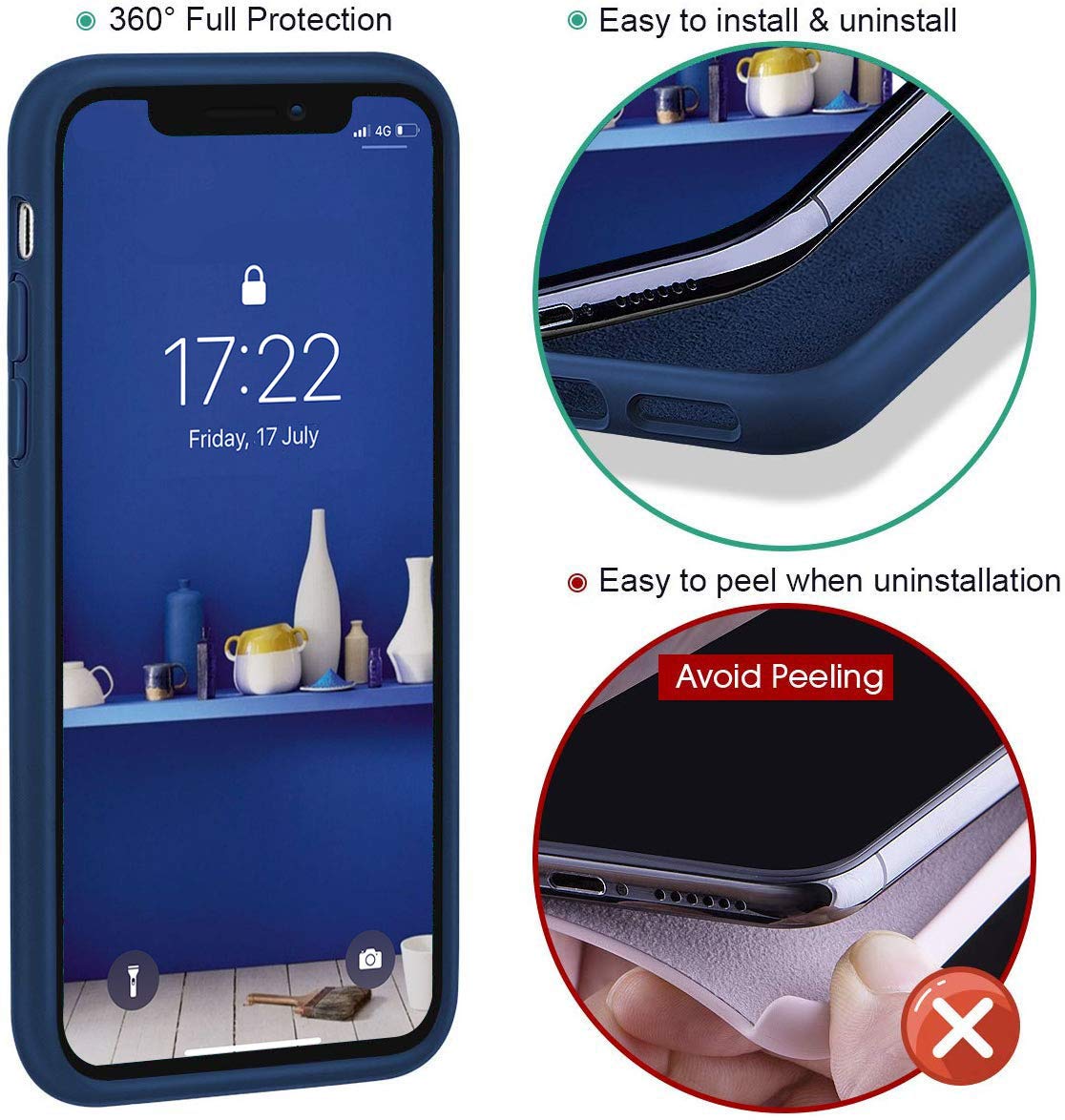 IceSword iPhone 11 Pro Liquid Silicone Shockproof Phone Case Blue 5.8"