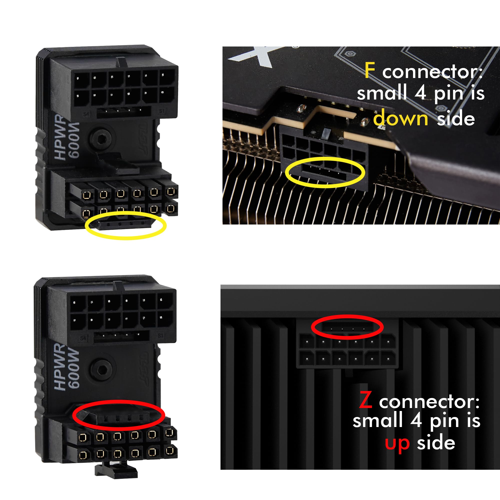 Formulamod 16 Pin Gpu Pci E 5.0 180 Degree Angled Connector, 12Vhpwr Male To Female U Turn Adapter For Desktop Graphics Card Con