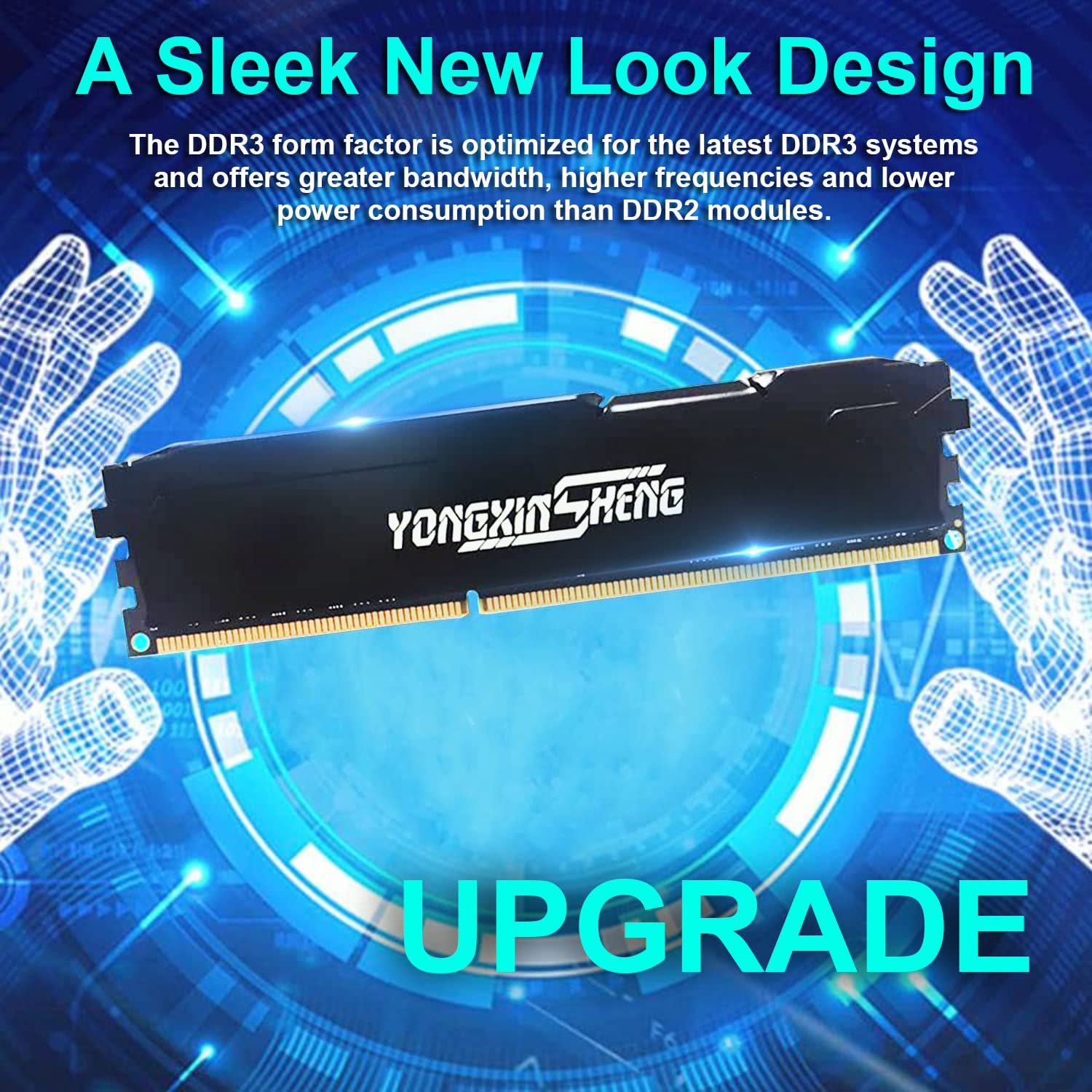 Yongxinsheng Ddr3 4Gb Desktop Ram 1600Mhz Pc3 12800 Udimm Non Ecc Unbuffered 1.5V 2Rx8 Dual Rank 240 Pin Cl11 Pc Computer Memory