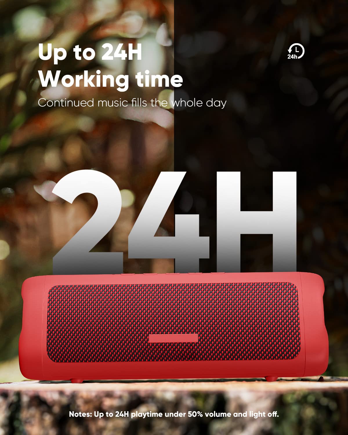 Bluetooth Speaker, Ipx5 Waterproof Speaker With Hd Sound, Up To 24H Playtime, Tws Pairing, Bt5.3, Portable Wireless Speakers For