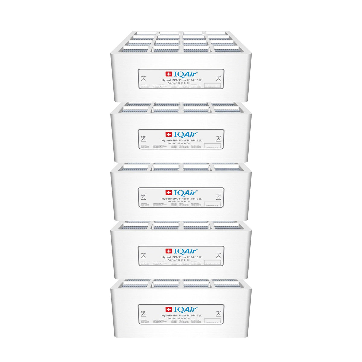 Iqair 5 Pack Hyperhepa Filter Bundle   Genuine Replacement Air Filter Healthpro Series   Filters Ultrafine Particles   Swiss Mad