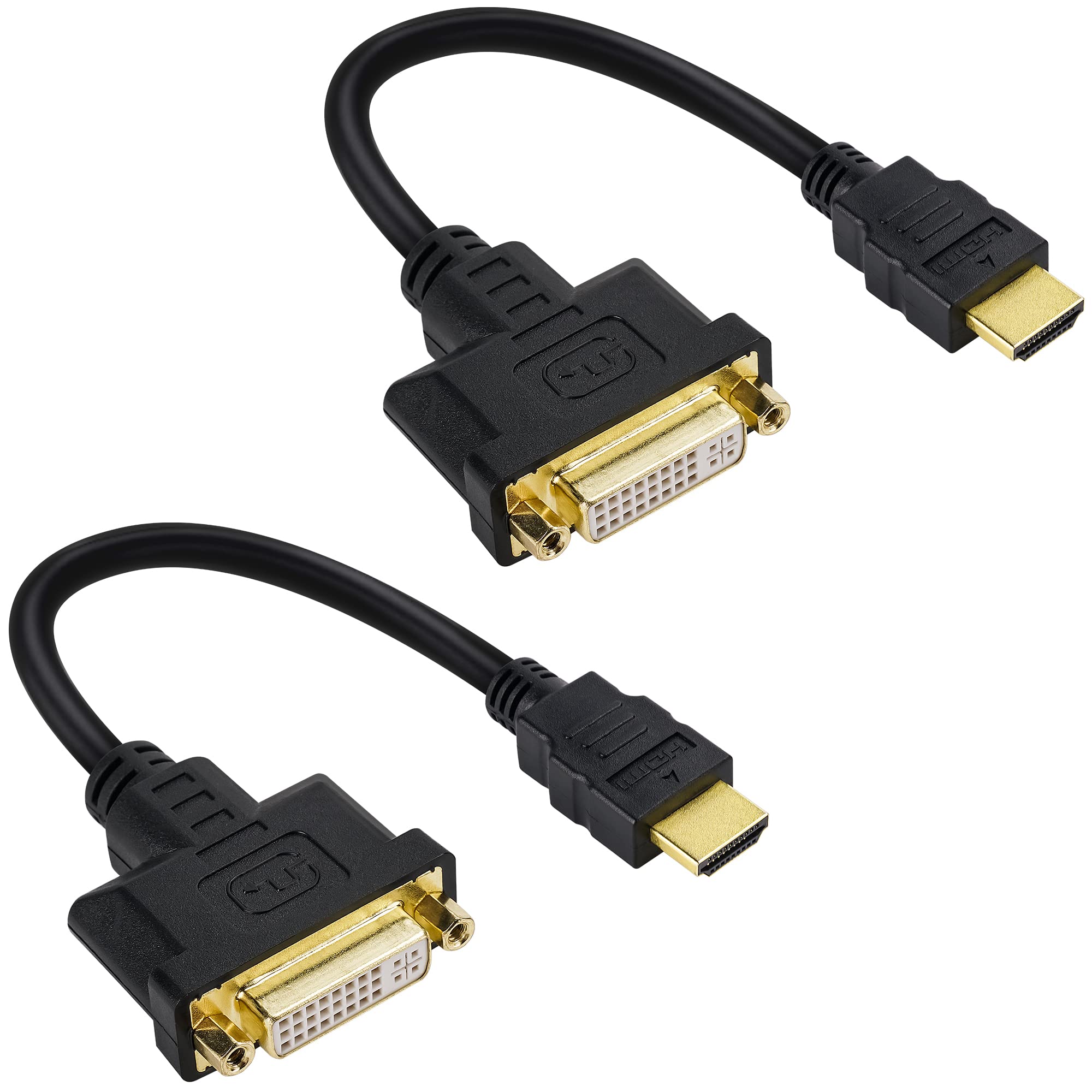 Togconn Hdmi Male To Dvi Female Adapter (2 Pack),Bi Directional Dvi Female To Hdmi Male Connector, Support 1080P Full Hd Compati