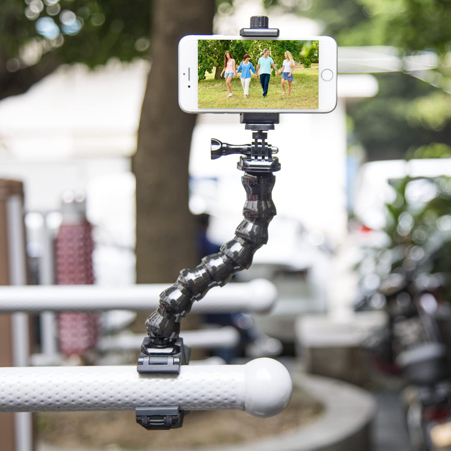 Suptig Phone Holder Desk Gooseneck Mount, Cell Phone Clamp Clip for Pole, Mobile Phone Mount Stand, Compatible for iPhone 14 Plus Phone 13 Pro Xs Max XR X 8 7 6 6s Plus and Other 4 7'' Device