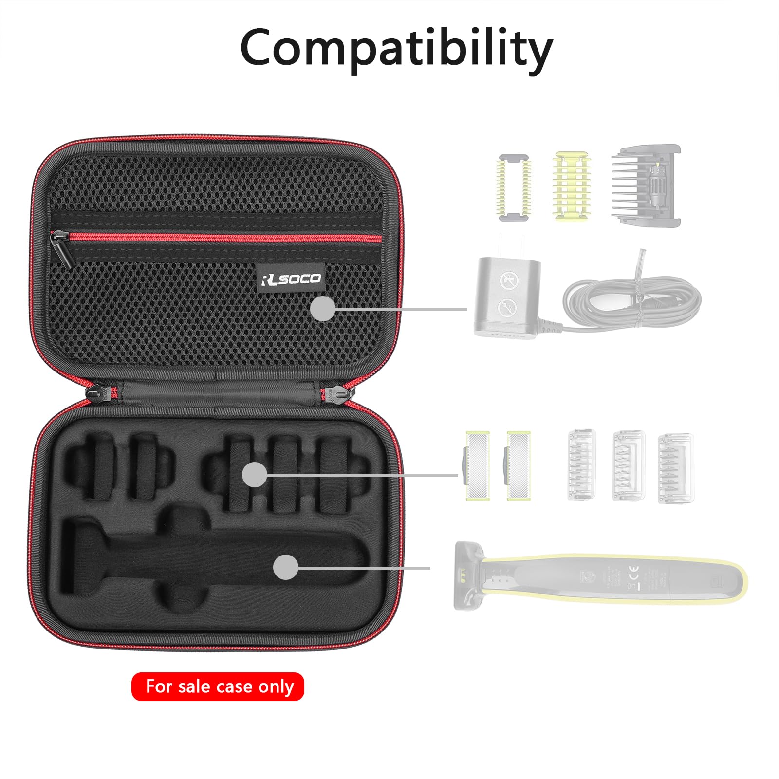 Rlsoco Hard Case Compatible With Philips Norelco Oneblade 360 Face & Oneblade,Fits For Philips Qp2724/90,Qp2520/90,Qp2834/70,Qp2