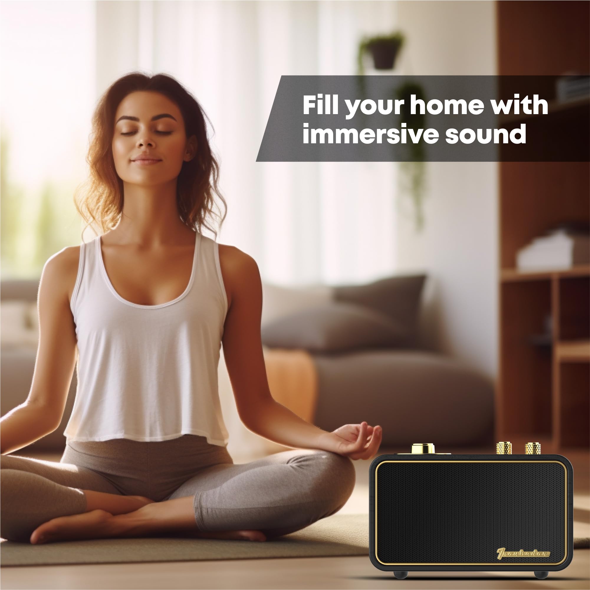 Trenbader Retro Bluetooth Speaker Artlink Stero Wireless Speaker Walnut Wooden Am/Fm Radio Small Vintage Bluetooth Speaker With