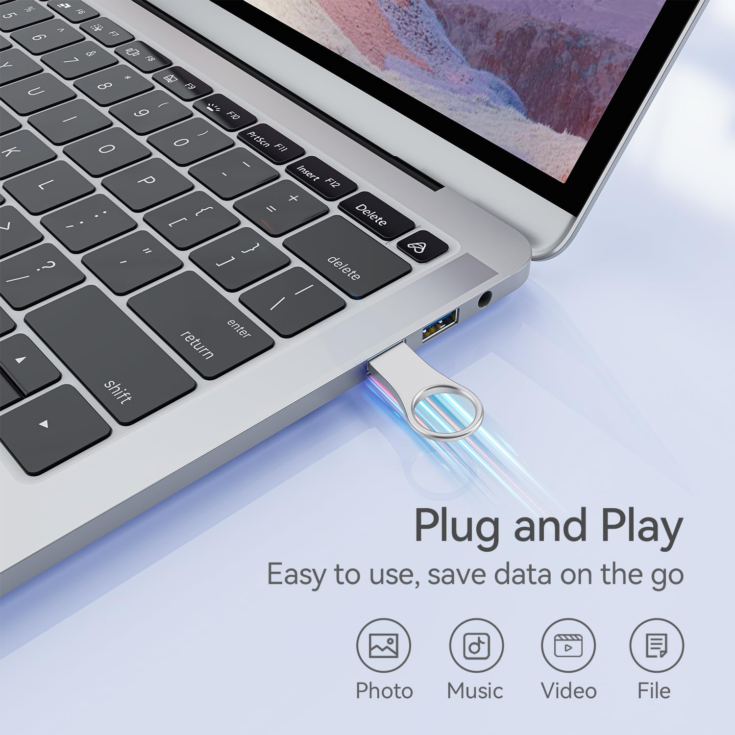 Raoyi 5 Pack 64Gb Metal Key Shape Usb Flash Drive, Usb 2.0 Memory Stick Thumb Drives Jump Drive For Pc Laptop Desktop Computer Silver