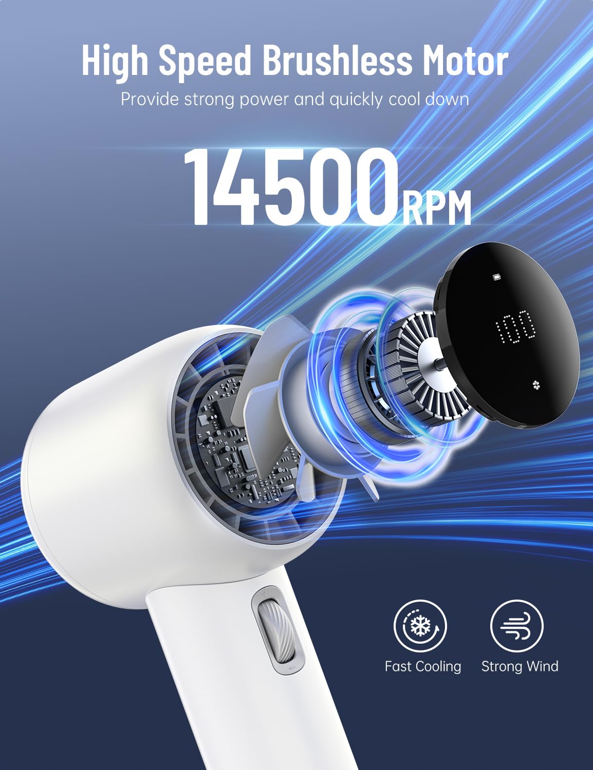 Cuzyfeelin Portable Handheld Fan   High Speed(1 199) Small Mini Turbo Fan   [16H Cooling Time] Rechargeable Battery Powered Fan