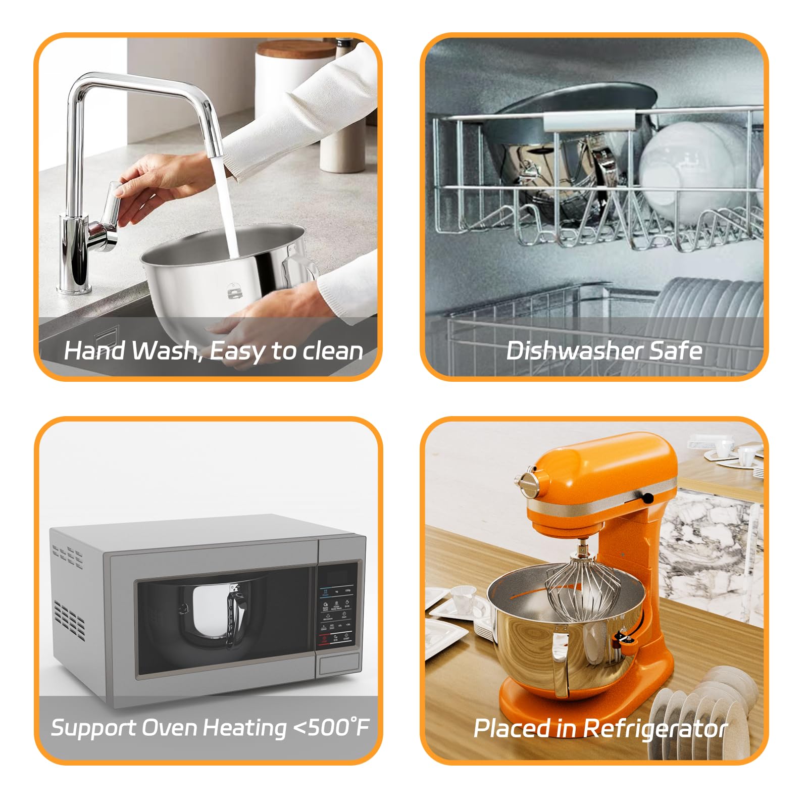 7Qt Stainless Steel Mixer Bowl For Kitchenaid Stand Mixers, Kitchen Aid Mixing Replacement Bowl For 7Qt Lift Mixer With Handle,