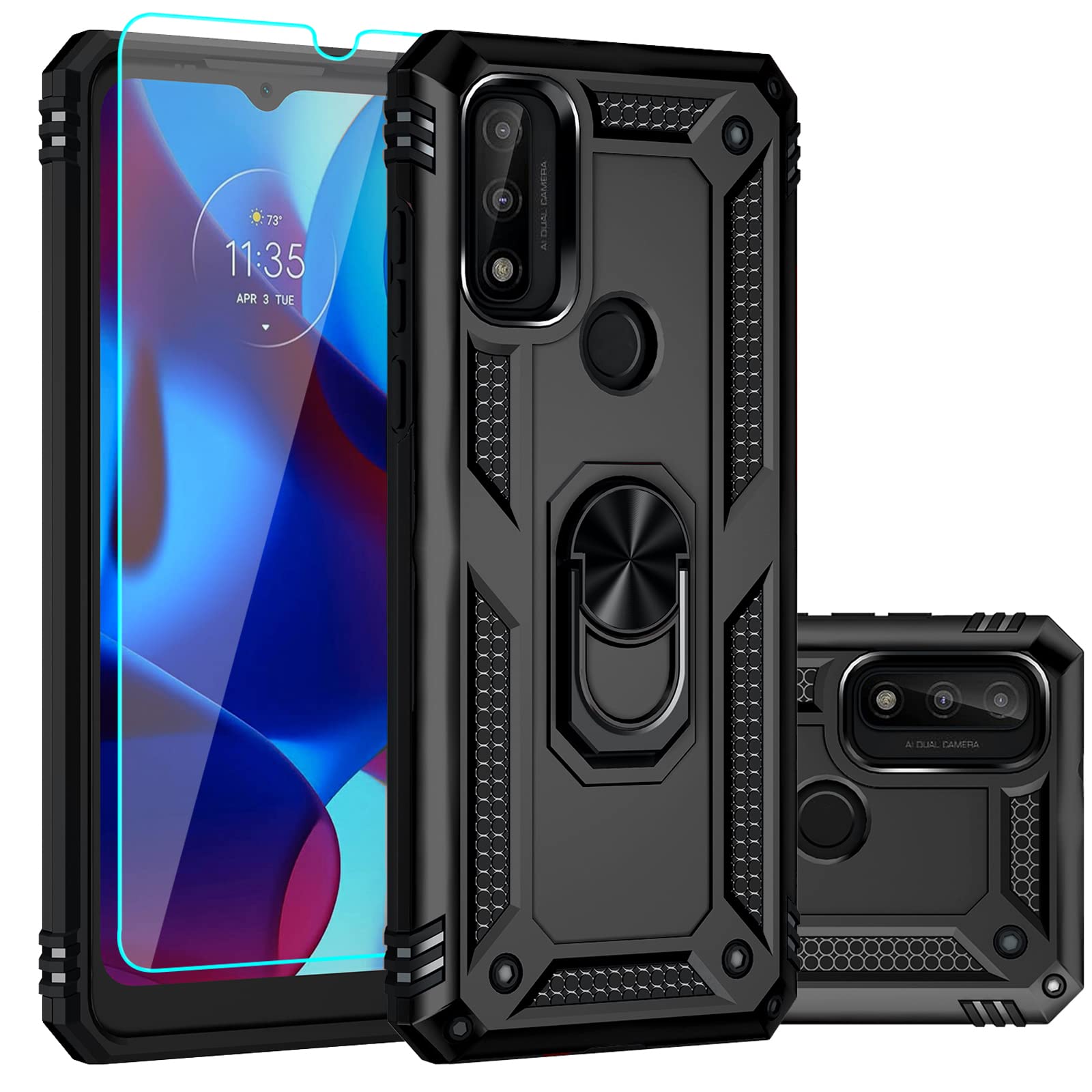 Sktgslamy For Moto G Pure Case,Moto G Power 2022 Case,With Hd Screen Protector, [Military Grade] 16Ft. Drop Tested Cover With Ma