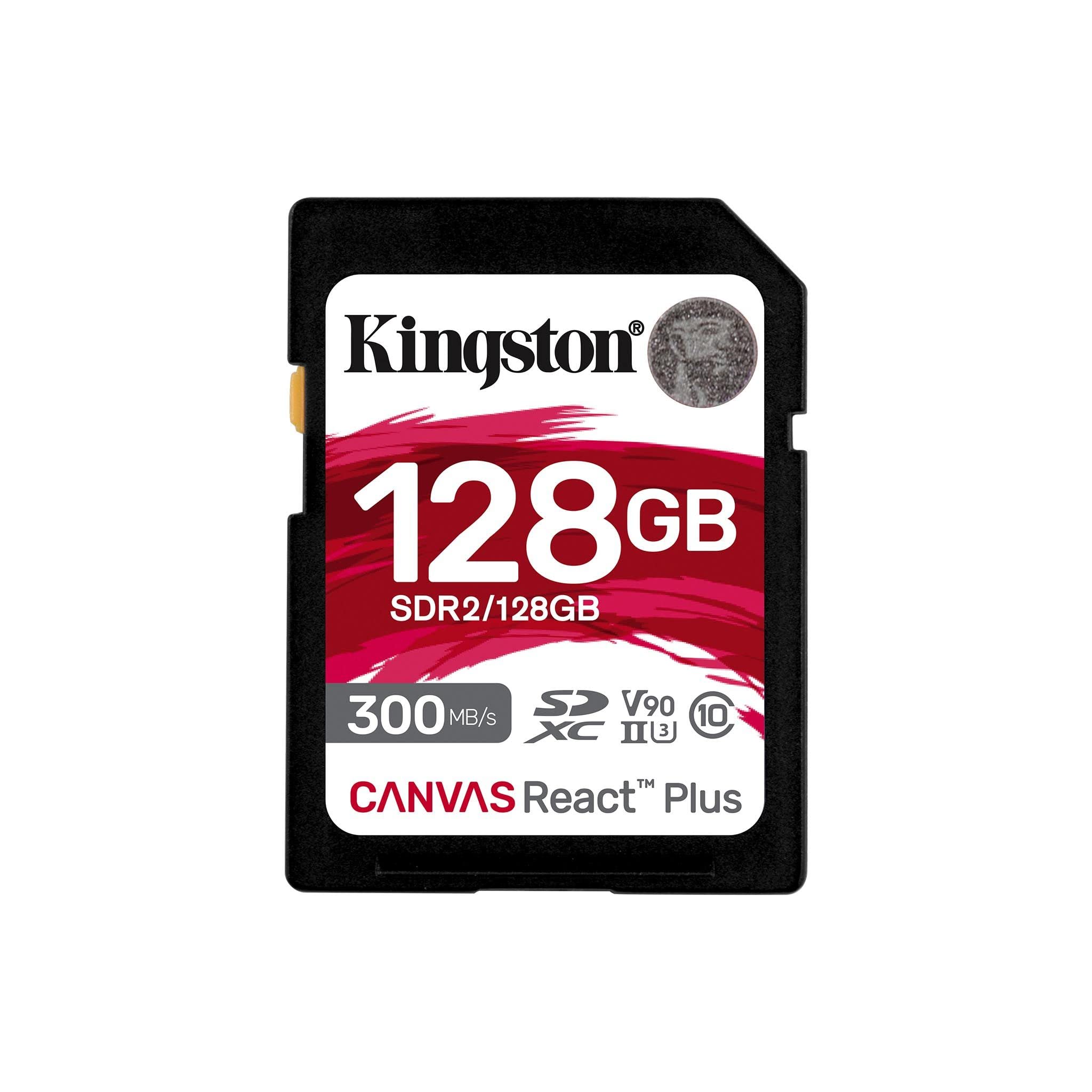 Kingston Canvas React Plus 128Gb Sd Card | Sdxc Uhs Ii | 300R/260W U3 V90 | Full Hd/4K/8K | Sdr2/128Gb