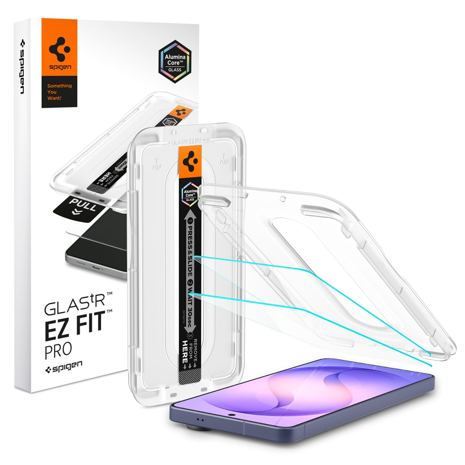 Spigen AluminaCore Tempered Glass Screen Protector [Glas.tR EZ Fit] designed for Galaxy S26 Ultra [2 Pack] 10H+ Hardness, Alumin