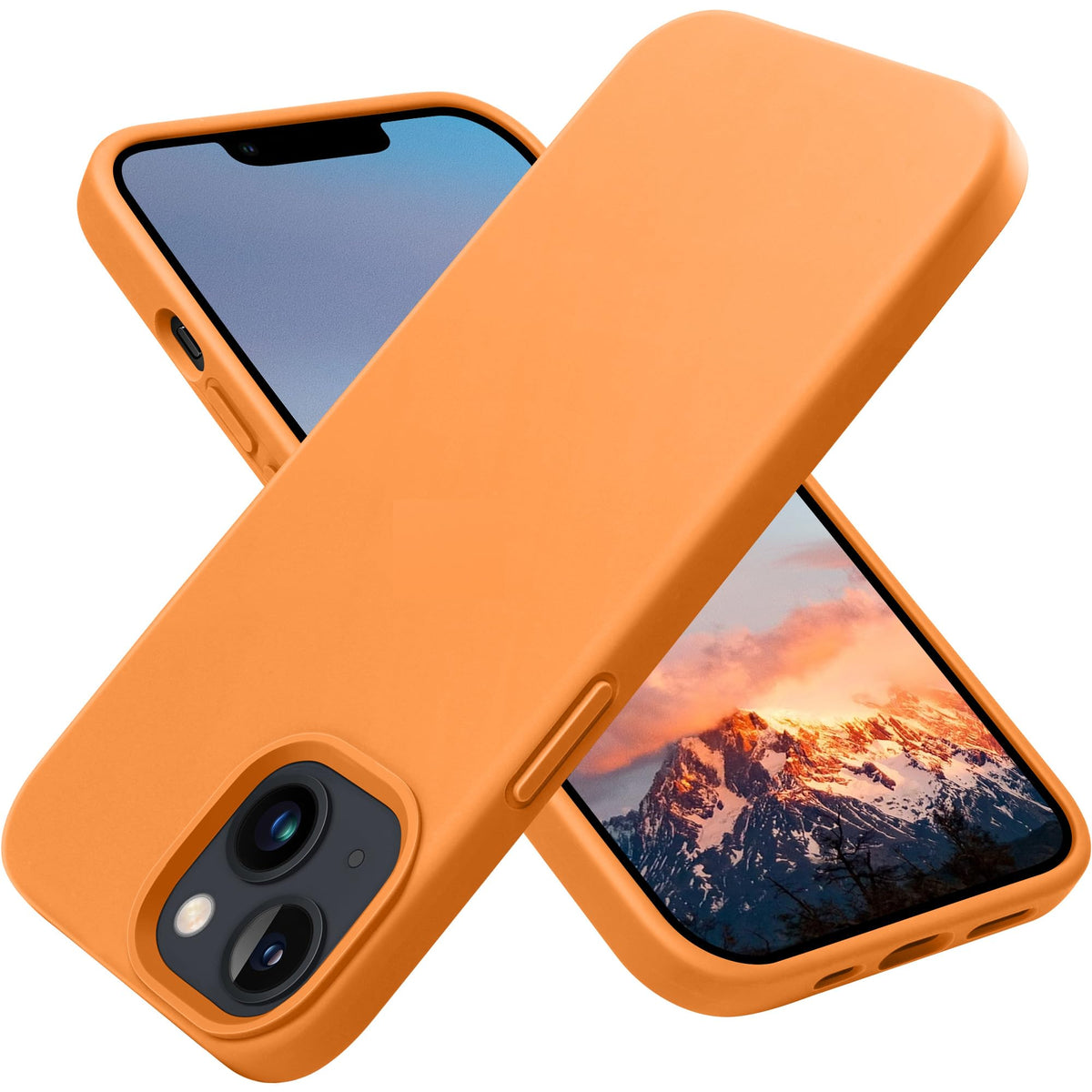 Otofly Designed For Iphone 13 Case, Silicone Shockproof Slim Thin Phone Case For Iphone 13 6.1 Inch (Orange)