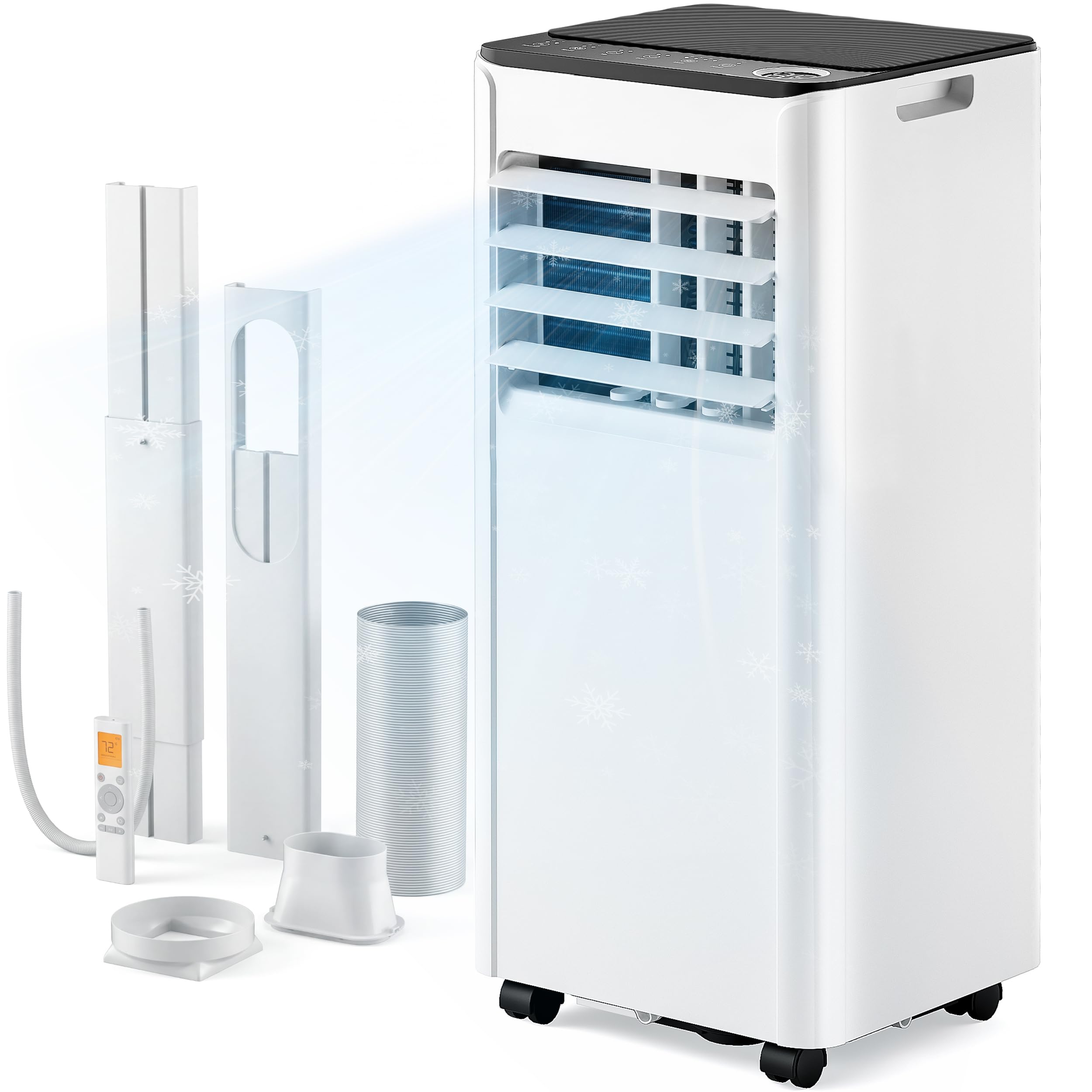 EUHOMY 8,000 BTU Portable Air Conditioner, 3-in-1 Portable AC Unit with Cools, Dehumidifier, Fan, 50 dB Sleep Mode, Cools 350 Sq
